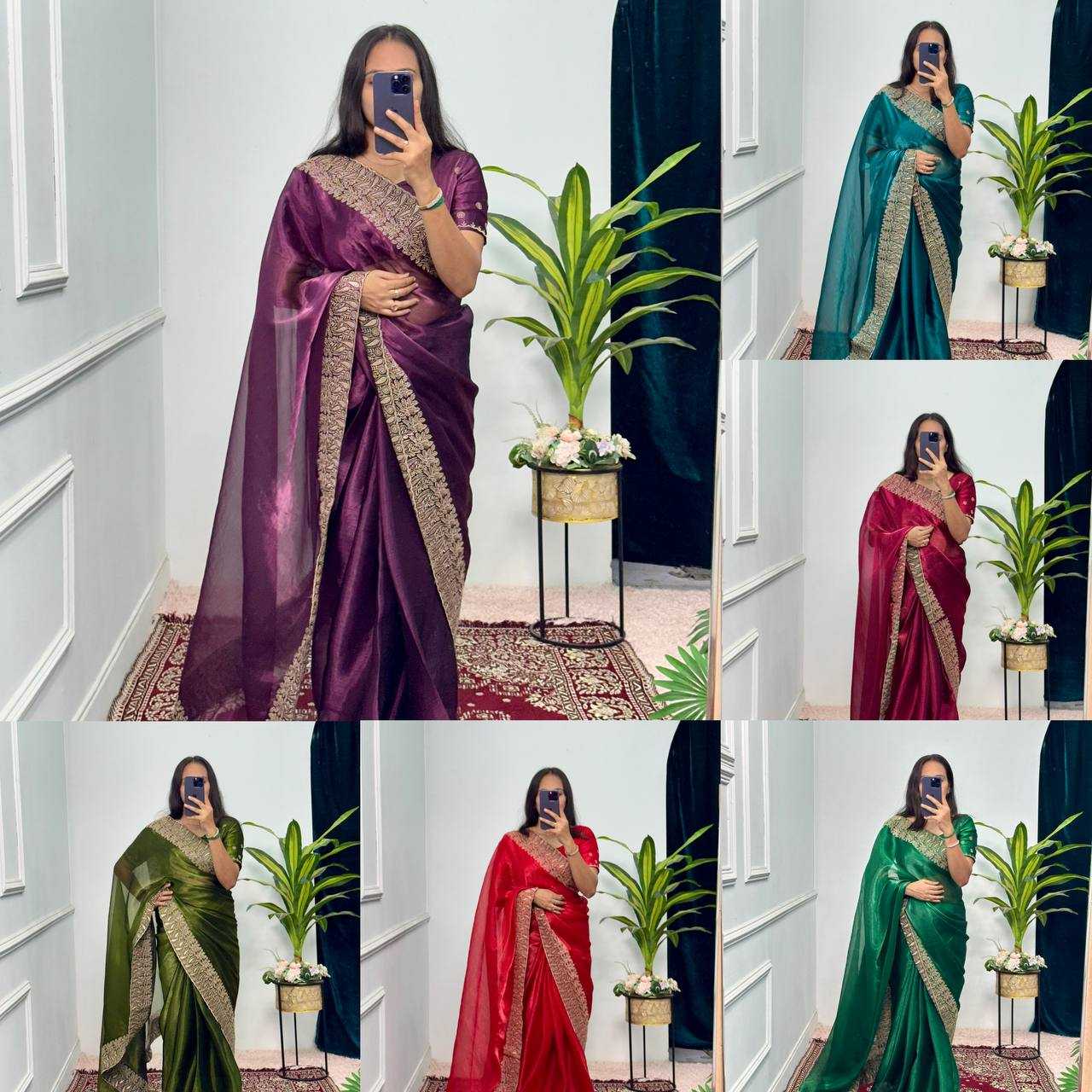 Ynf Burberry Silk RIN215 475 Sarees Wholesale Embroidered Sarees Cutwork Saree Zari Border Sarees Manufacturer