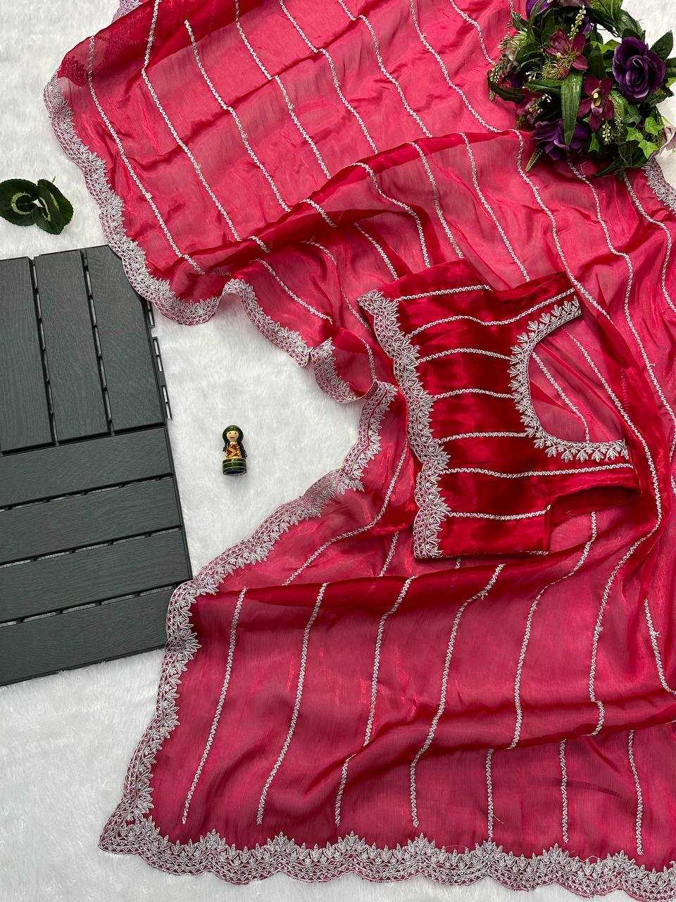 Ynf Burberry Silk RIN215 476 Sarees Wholesale Embroidered Sarees Cutwork Saree Zari Border Sarees Manufacturer