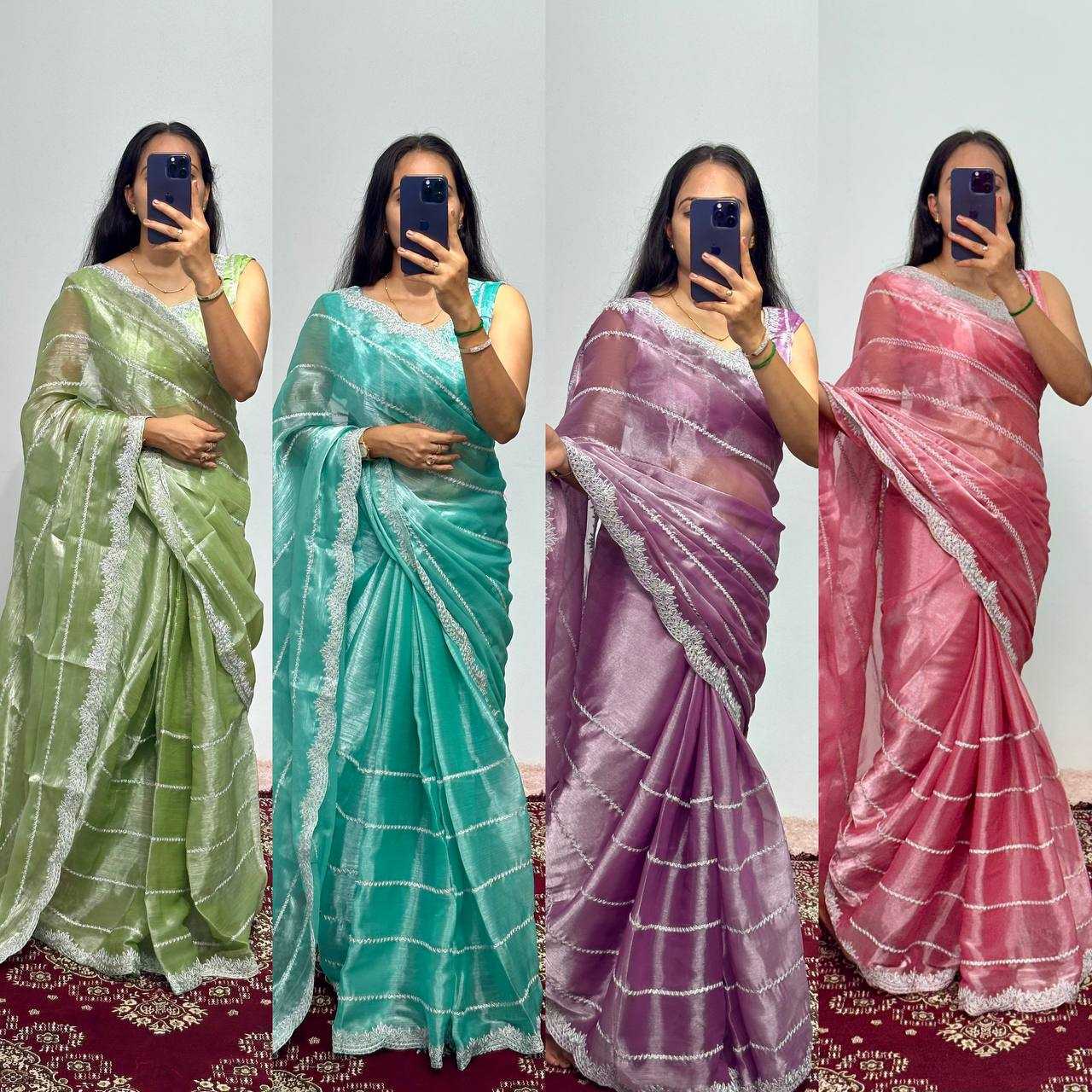 Ynf Burberry Silk RIN215 476 Sarees Wholesale Ready To Wear Sarees Cutwork Saree Zari Border Sarees Manufacturer