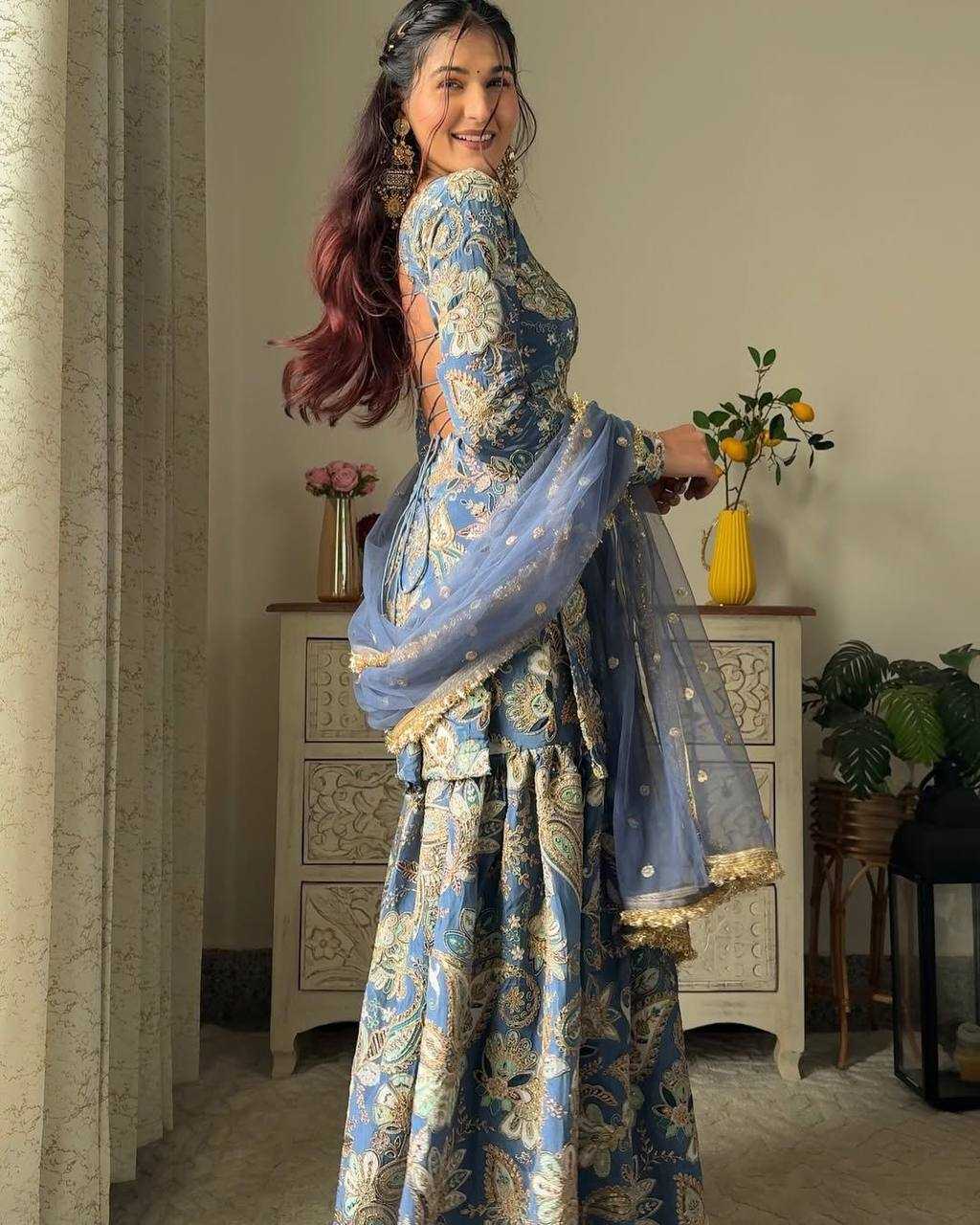 Ynf Chinon RIN141 1920 Suits & Dresses Wholesale Sharara Salwar Suits Designer Suits Embroidered Suits Manufacturer
