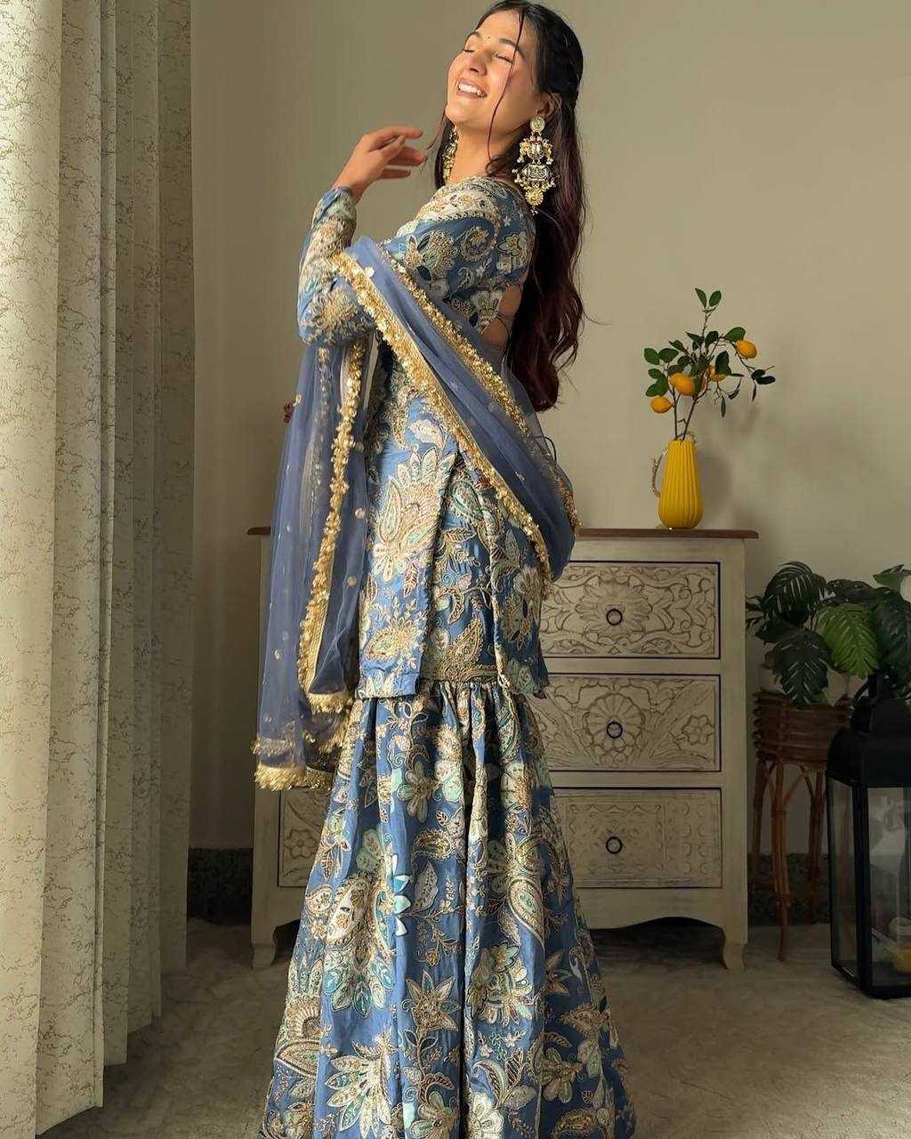 Ynf Chinon RIN141 1920 Suits & Dresses Wholesale Sharara Salwar Suits Designer Suits Embroidered Suits Manufacturer