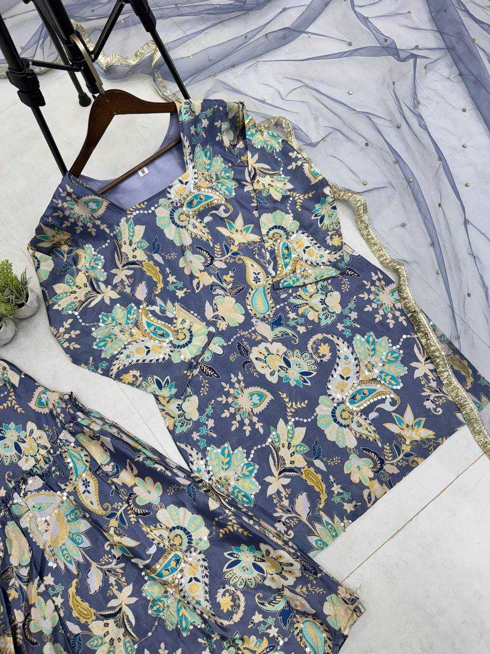 Ynf Chinon RIN141 1920 Suits & Dresses Wholesale Sharara Salwar Suits Designer Suits Embroidered Suits Manufacturer