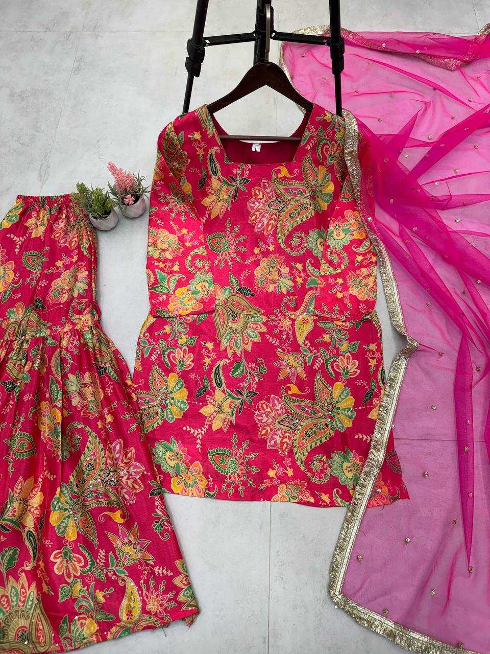 Ynf Chinon RIN141 1920 Suits & Dresses Wholesale Sharara Salwar Suits Designer Suits Embroidered Suits Manufacturer