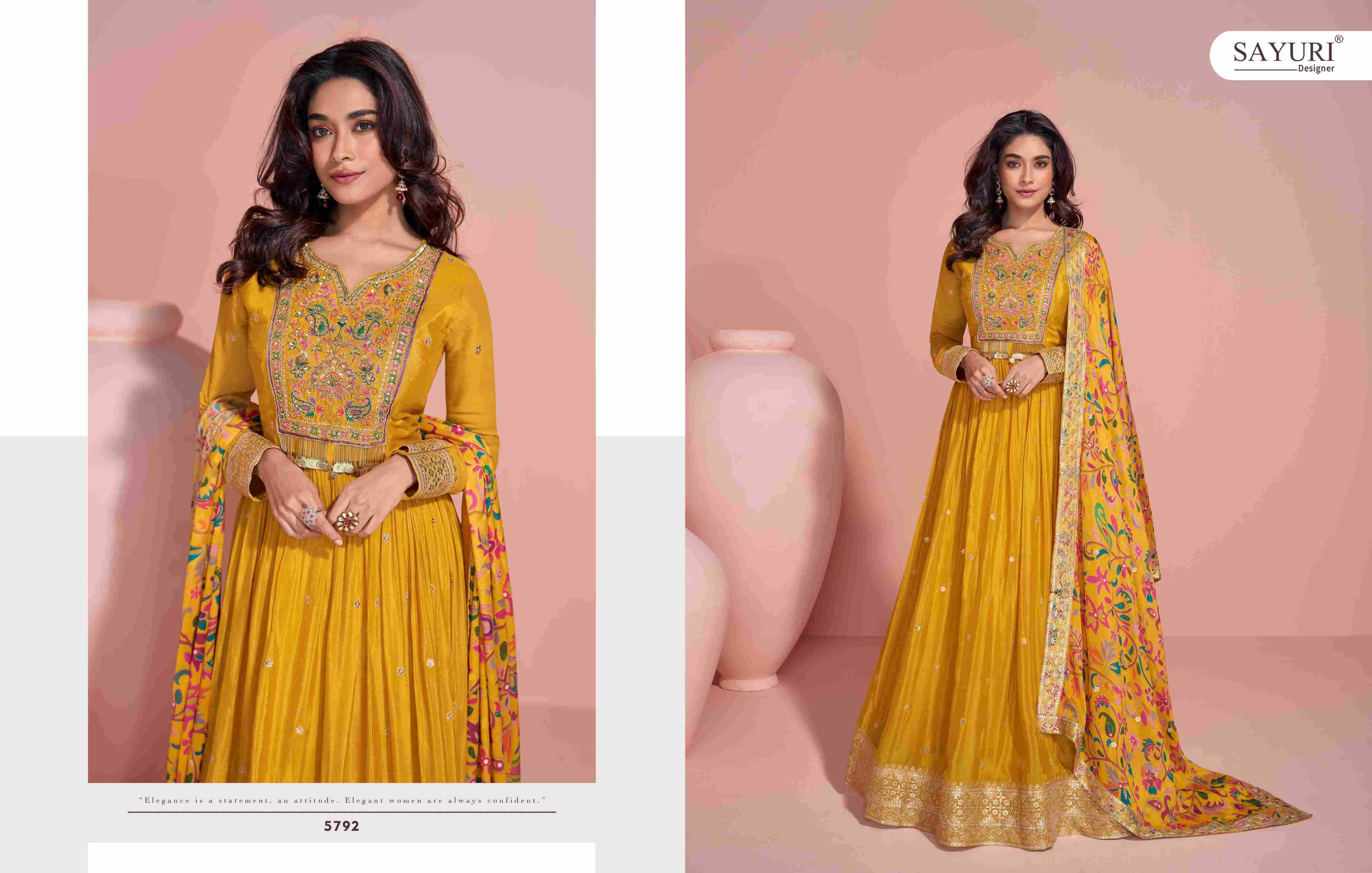 Ynf Chinon Silk RIN187 4267 Suits & Dresses Wholesale Ladies Suits Designer Suits Silk Suits Manufacturer