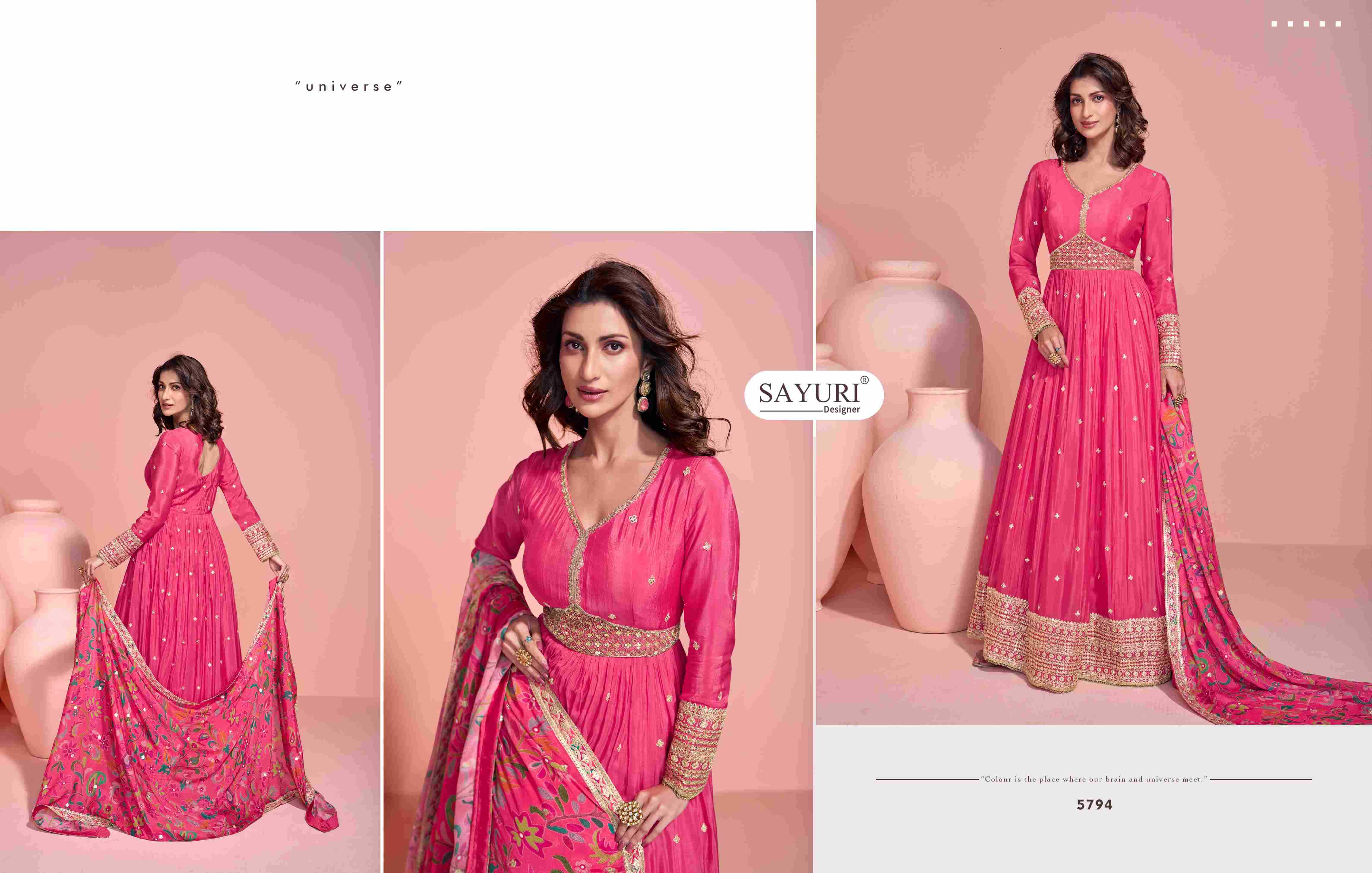 Ynf Chinon Silk RIN187 4267 Suits & Dresses Wholesale Ladies Suits Designer Suits Silk Suits Manufacturer