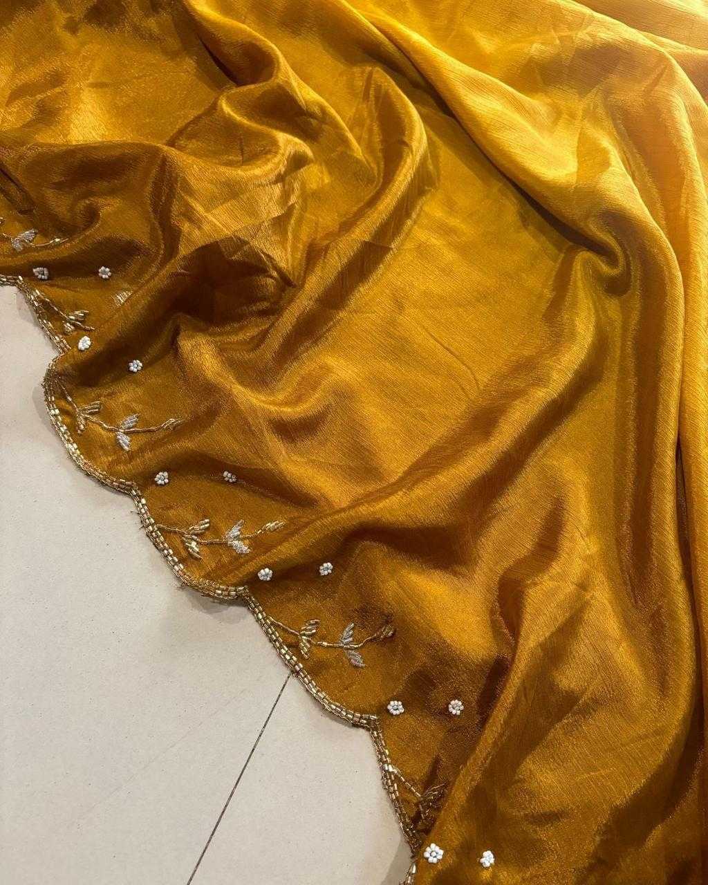 Ynf Chinon Silk RIN199 SMH03 Sarees Wedding Collections Festive Collections Wholesale Hand Work Sarees Silk Sarees Sarees With Blouse Manufacturer