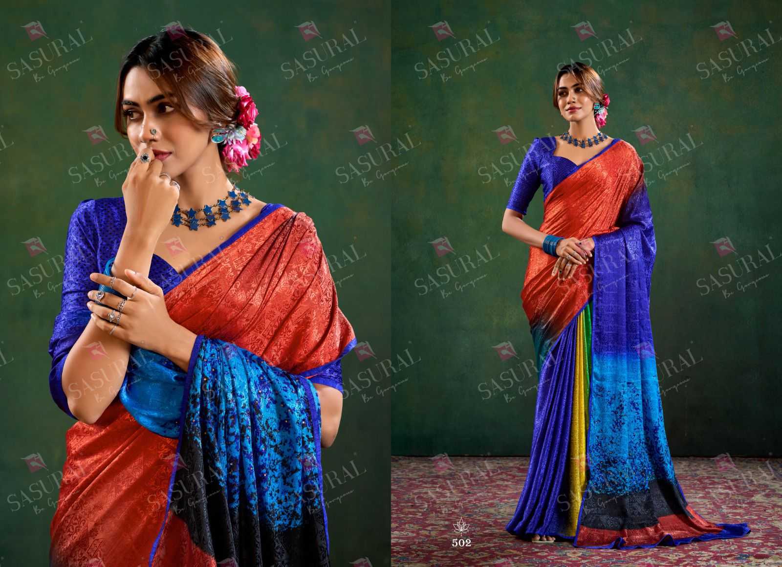 Ynf Crepe KESH416 SASURAL-SOPHIA Sarees Wedding Collections Festive Collections Wholesale Printed Sarees Hand Work Sarees Jacquard Saree Manufacturer