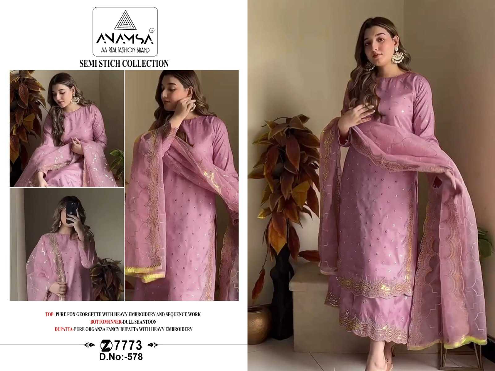 Ynf Faux Georgette KESH444 ANAMSA-578 Suits & Dresses Islamic Clothing Festive Collections Wholesale Pakistani Suits Georgette Suit Embroidered Suits Manufacturer