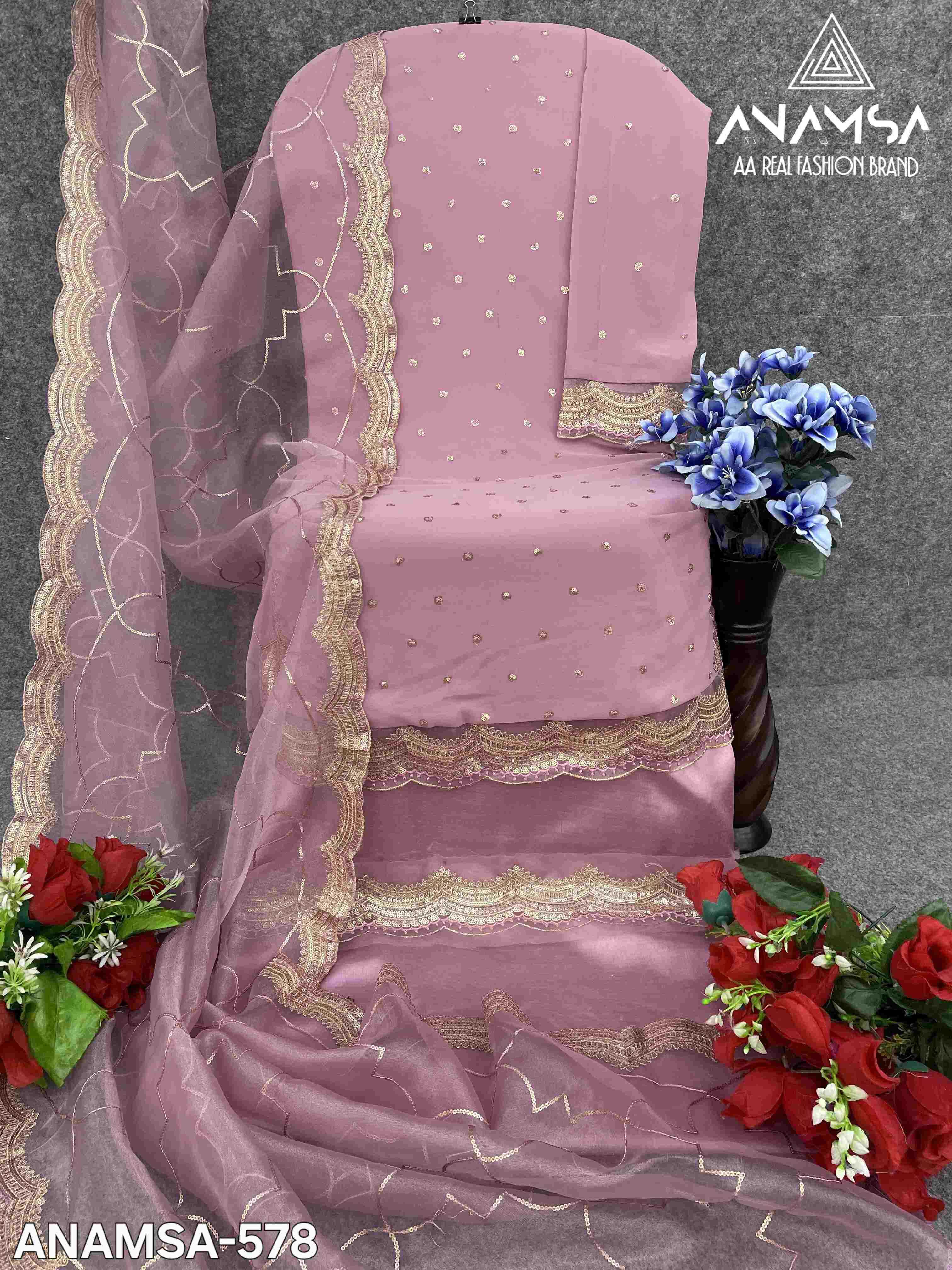 Ynf Faux Georgette KESH444 ANAMSA-578 Suits & Dresses Islamic Clothing Festive Collections Wholesale Pakistani Suits Georgette Suit Embroidered Suits Manufacturer