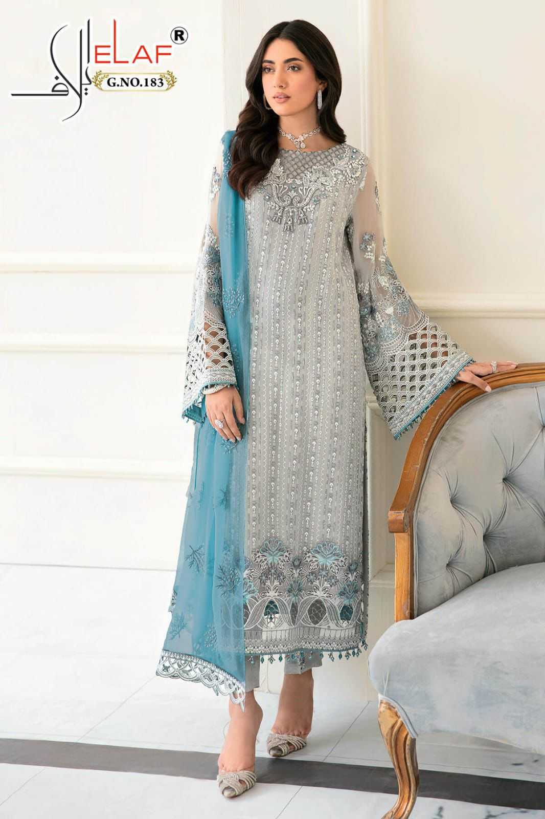 Ynf Faux Georgette KESH444 ELAF 183 Suits & Dresses Islamic Clothing Festive Collections Wholesale Pakistani Suits Georgette Suit Embroidered Suits Manufacturer