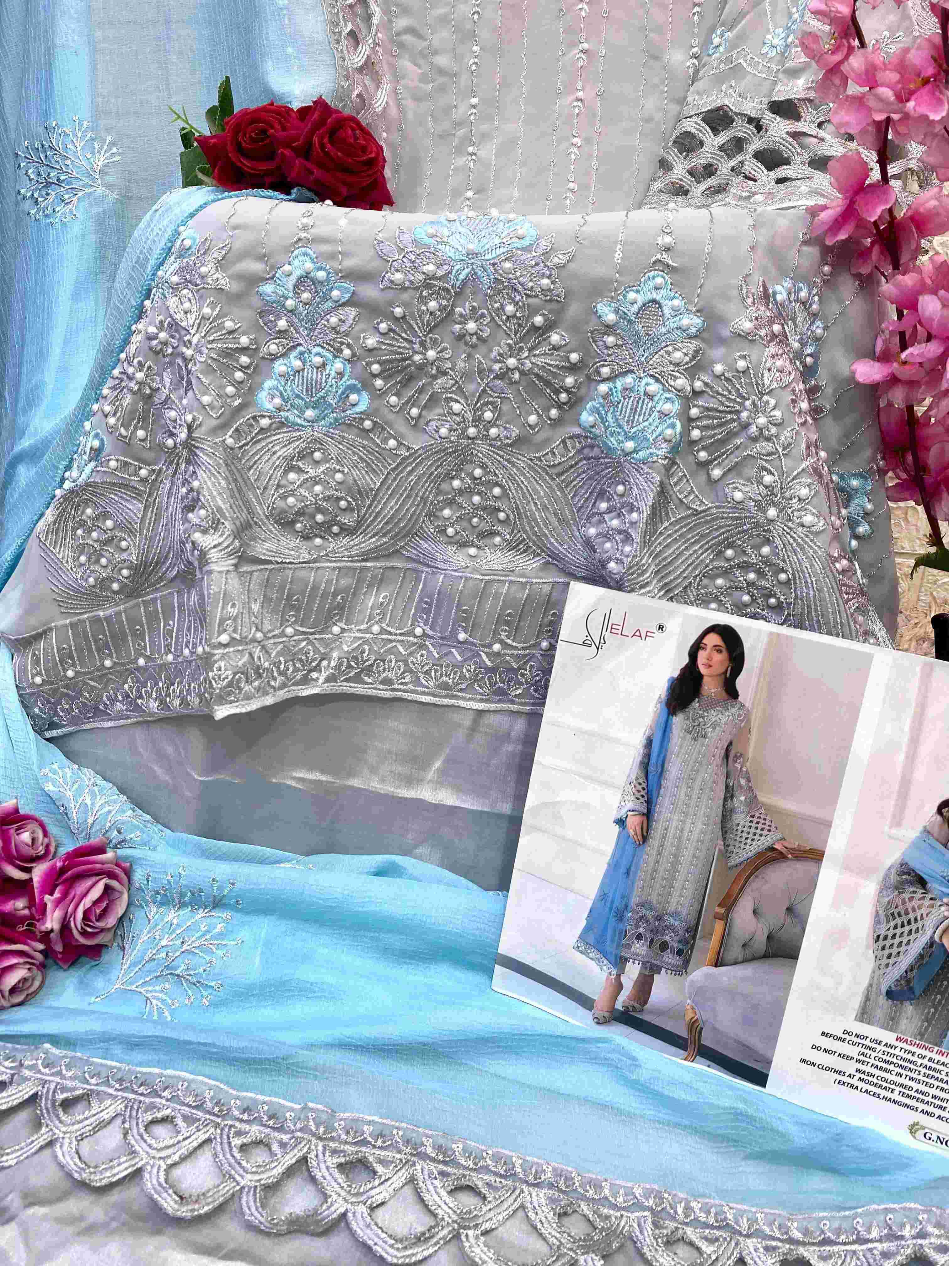 Ynf Faux Georgette KESH444 ELAF 183 Suits & Dresses Islamic Clothing Festive Collections Wholesale Pakistani Suits Georgette Suit Embroidered Suits Manufacturer