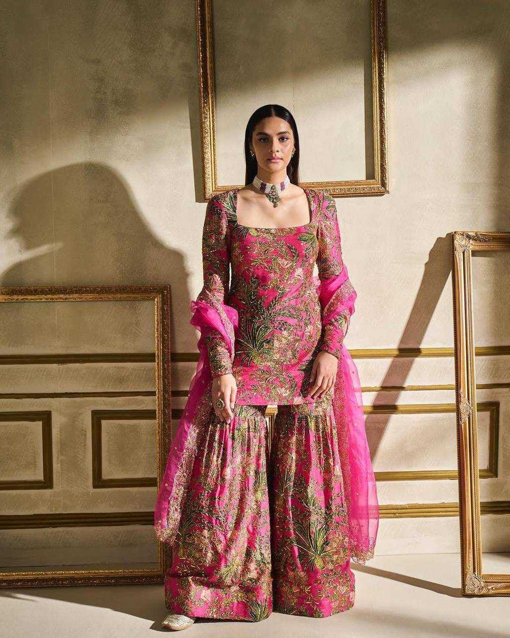 Ynf Faux Georgette RIN108 BD- 1731 Suits & Dresses Wedding Collections Festive Collections Wholesale Georgette Dresses Haldi Outfits Holi Collections Manufacturer