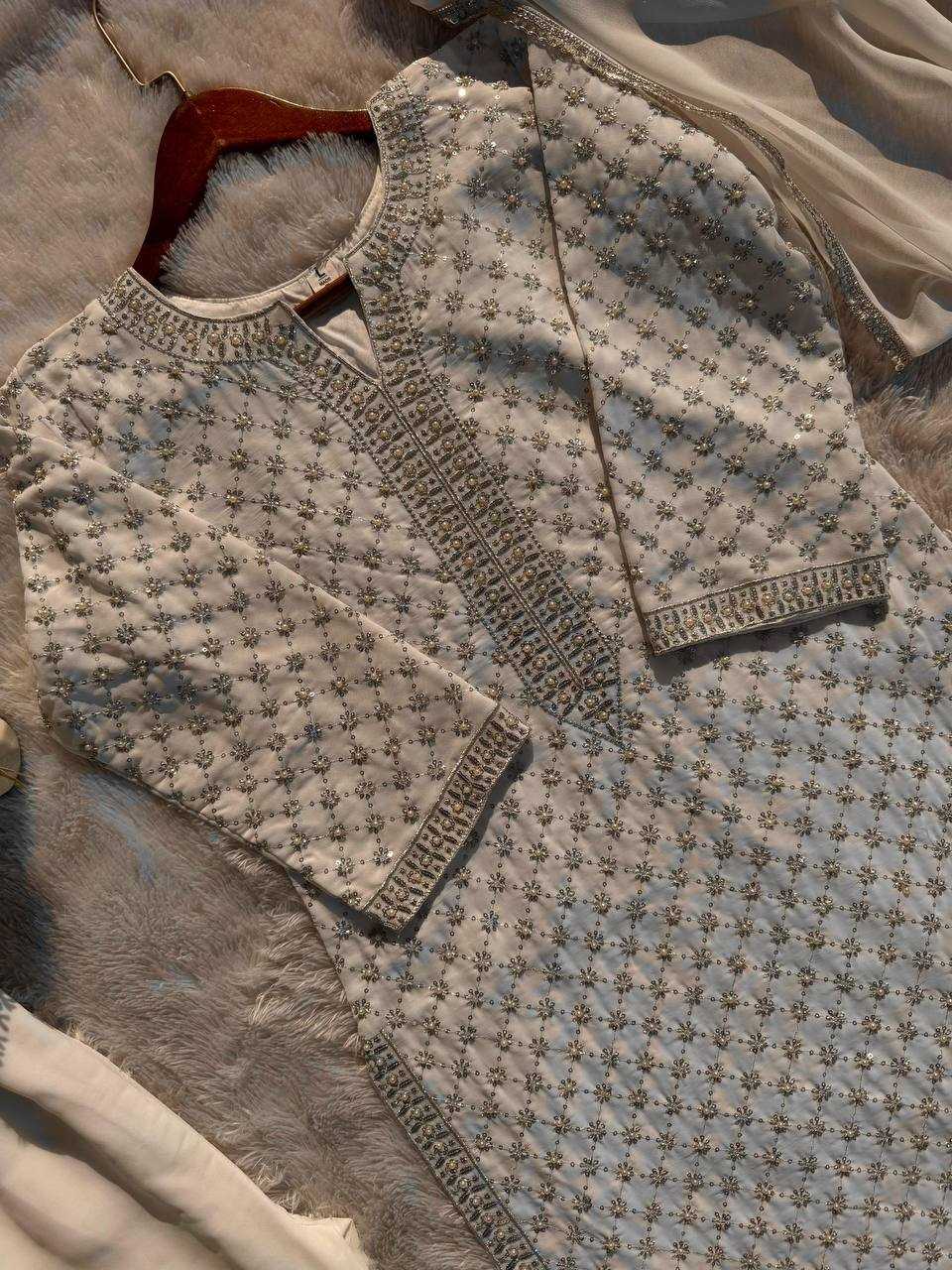 Ynf Faux Georgette RIN141 1922 Suits & Dresses Wholesale Sharara Salwar Suits Embroidery Suits Georgette Suit Manufacturer