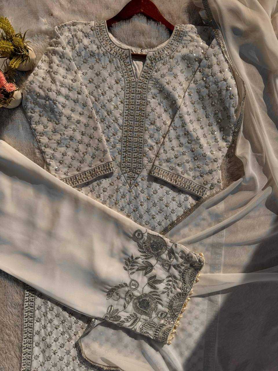 Ynf Faux Georgette RIN141 1922 Suits & Dresses Wholesale Sharara Salwar Suits Embroidery Suits Georgette Suit Manufacturer