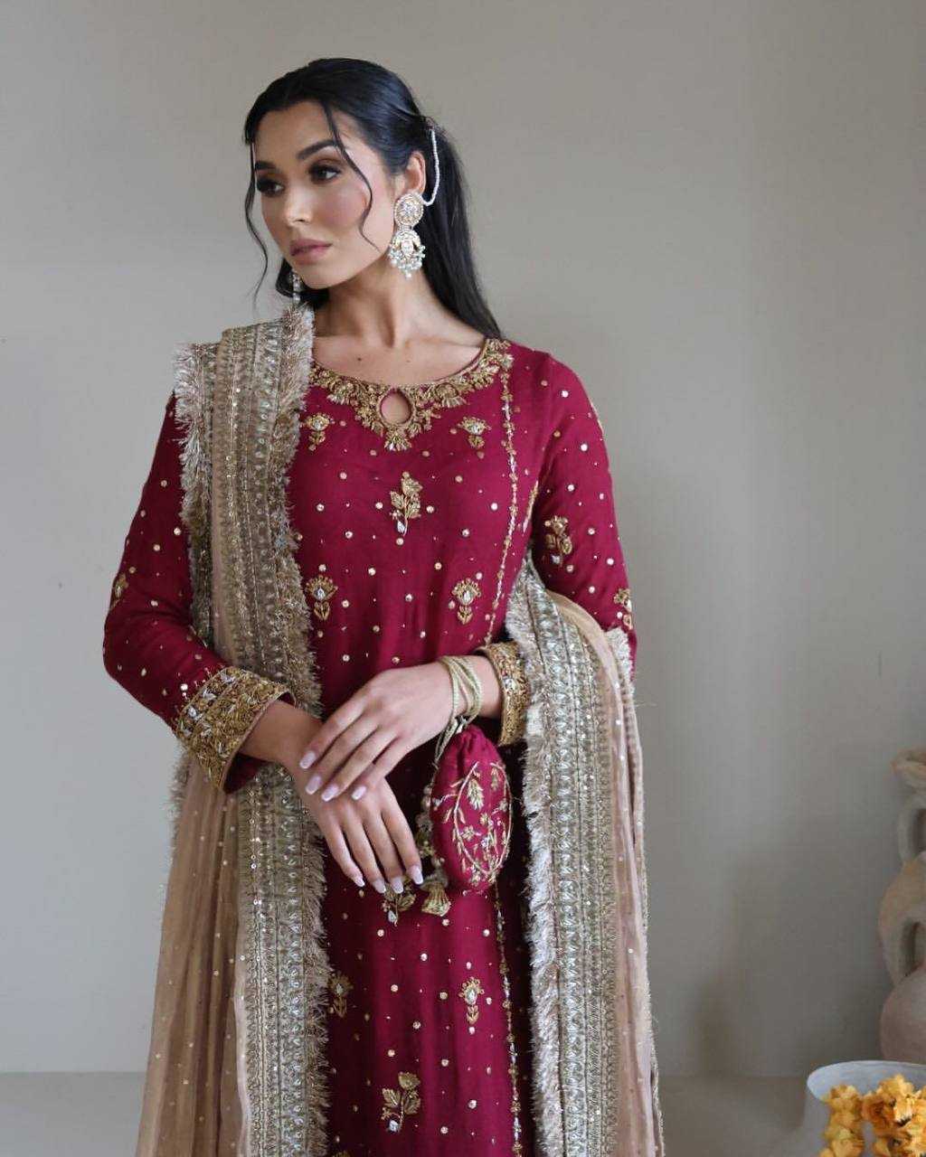 Ynf Faux Georgette RIN141 1923 Suits & Dresses Wholesale Sharara Salwar Suits Georgette Suit Embroidered Suits Manufacturer