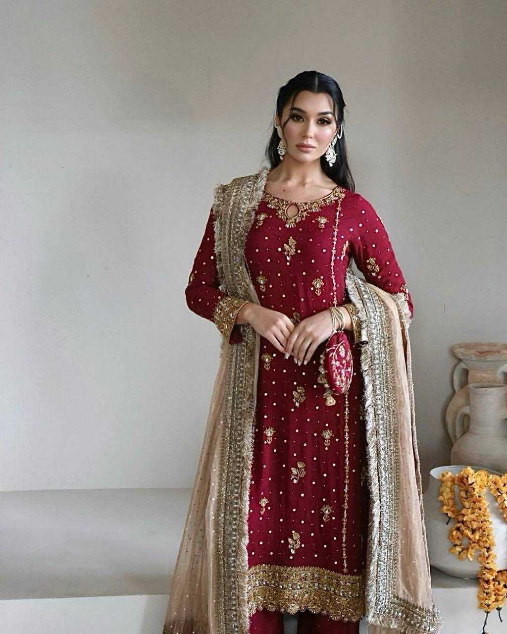 Ynf Faux Georgette RIN141 1923 Suits & Dresses Wholesale Sharara Salwar Suits Georgette Suit Embroidered Suits Manufacturer