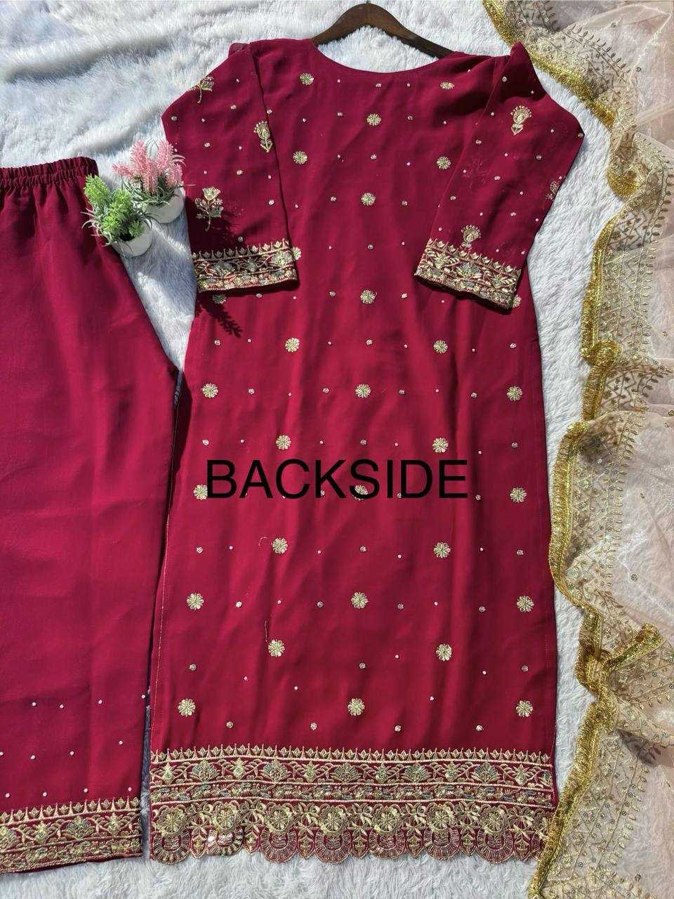 Ynf Faux Georgette RIN141 1923 Suits & Dresses Wholesale Sharara Salwar Suits Georgette Suit Embroidered Suits Manufacturer