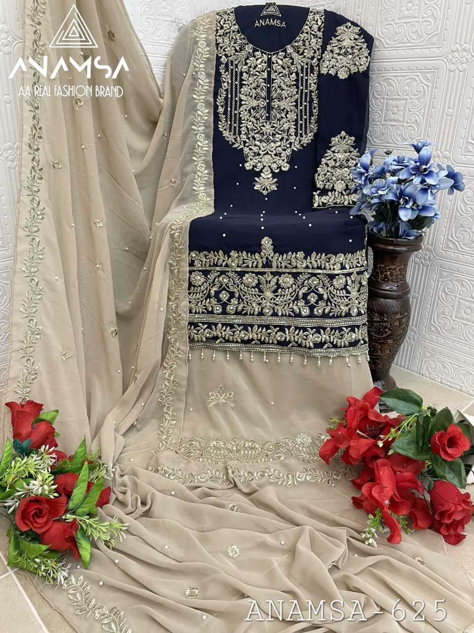 Ynf Faux Georgette RIN186 Anamsa-625 Suits & Dresses Islamic Clothing Festive Collections Wholesale Georgette Suit Embroidered Suits Eid Collections Manufacturer