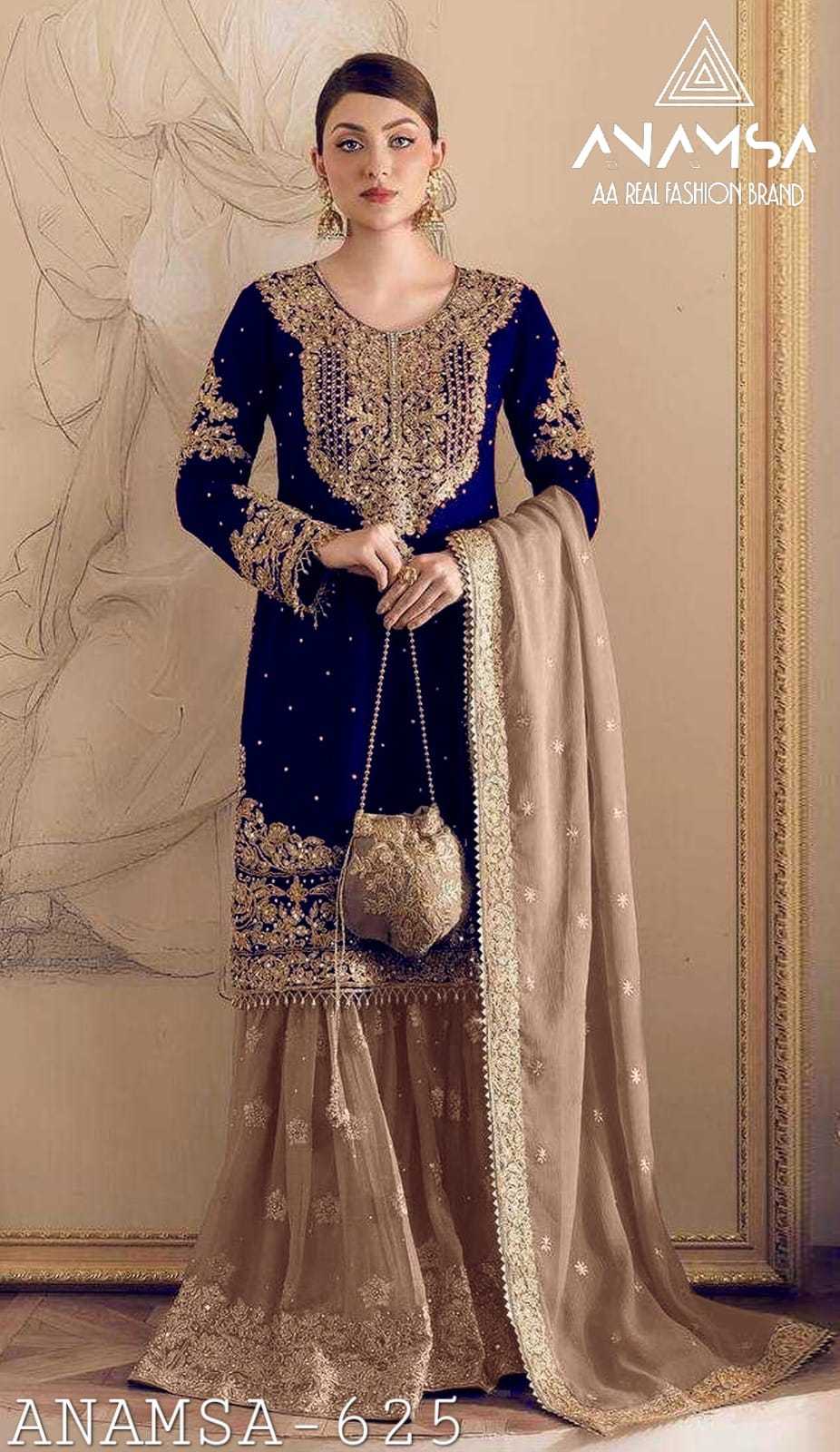 Ynf Faux Georgette RIN186 Anamsa-625 Suits & Dresses Islamic Clothing Festive Collections Wholesale Georgette Suit Embroidered Suits Eid Collections Manufacturer