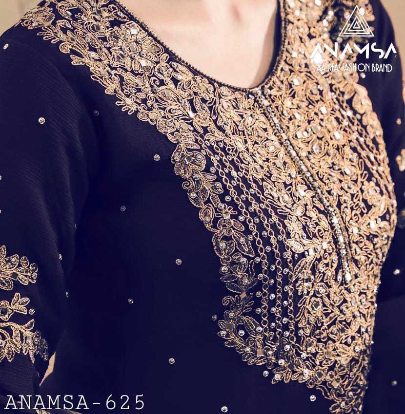 Ynf Faux Georgette RIN186 Anamsa-625 Suits & Dresses Islamic Clothing Festive Collections Wholesale Georgette Suit Embroidered Suits Eid Collections Manufacturer