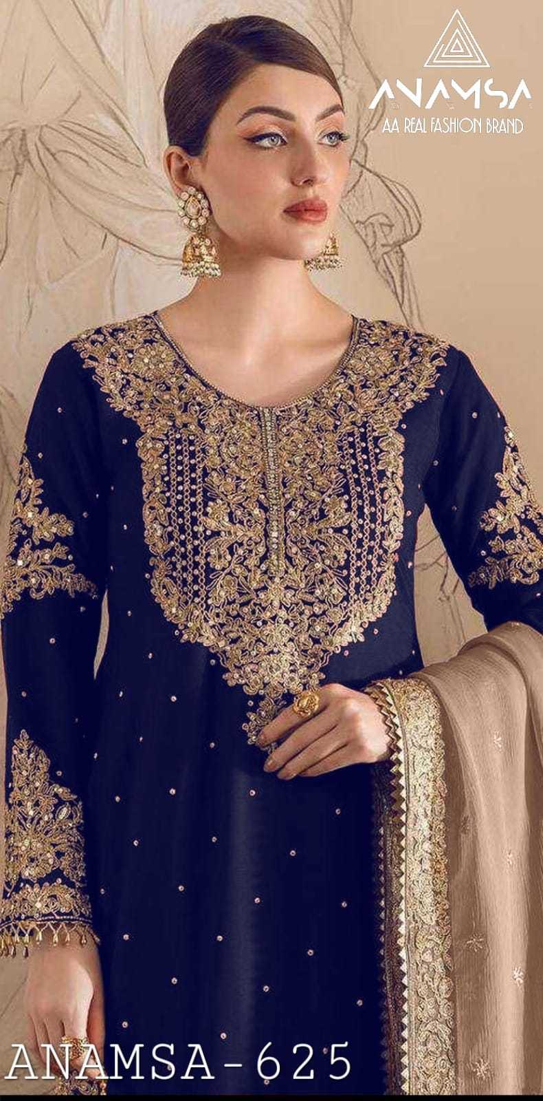 Ynf Faux Georgette RIN186 Anamsa-625 Suits & Dresses Islamic Clothing Festive Collections Wholesale Georgette Suit Embroidered Suits Eid Collections Manufacturer