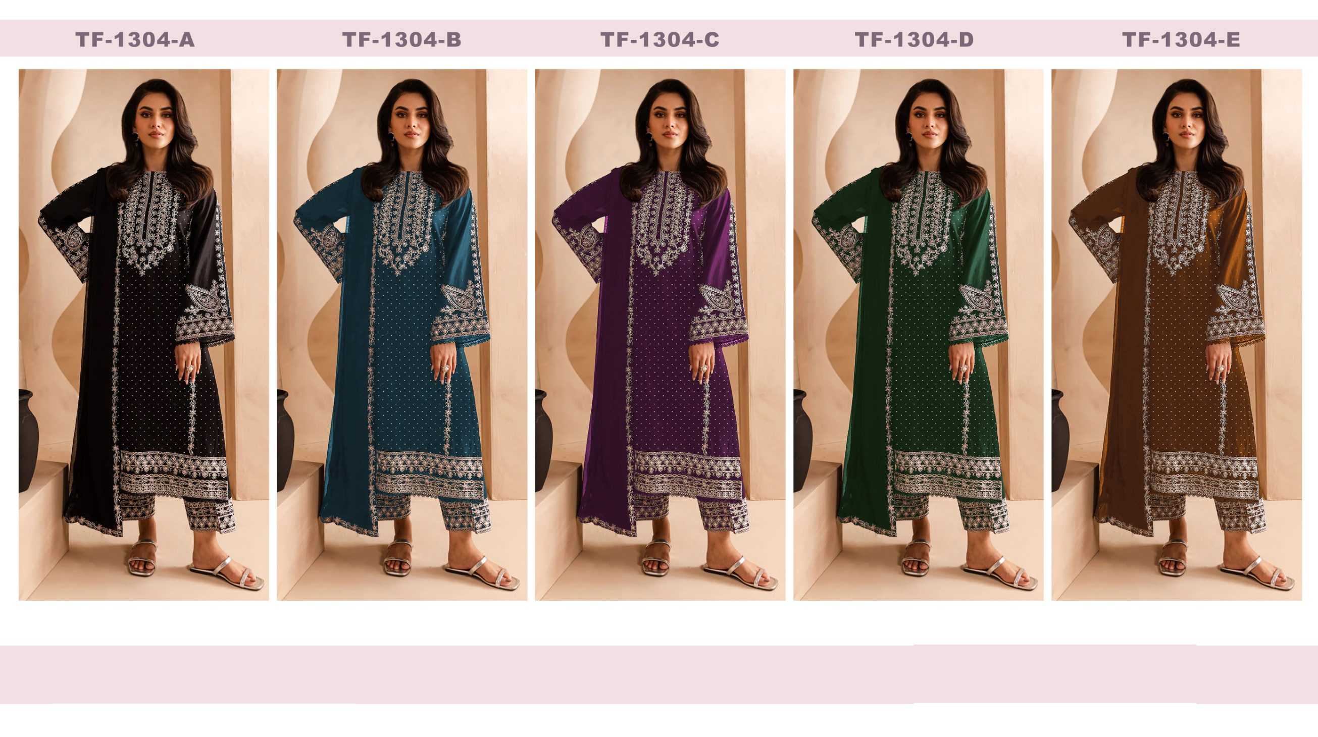 Ynf Faux Georgette RIN187 M-4222 Suits & Dresses Islamic Clothing Festive Collections Wholesale Sharara Salwar Suits Party wear suits Eid Collections Manufacturer