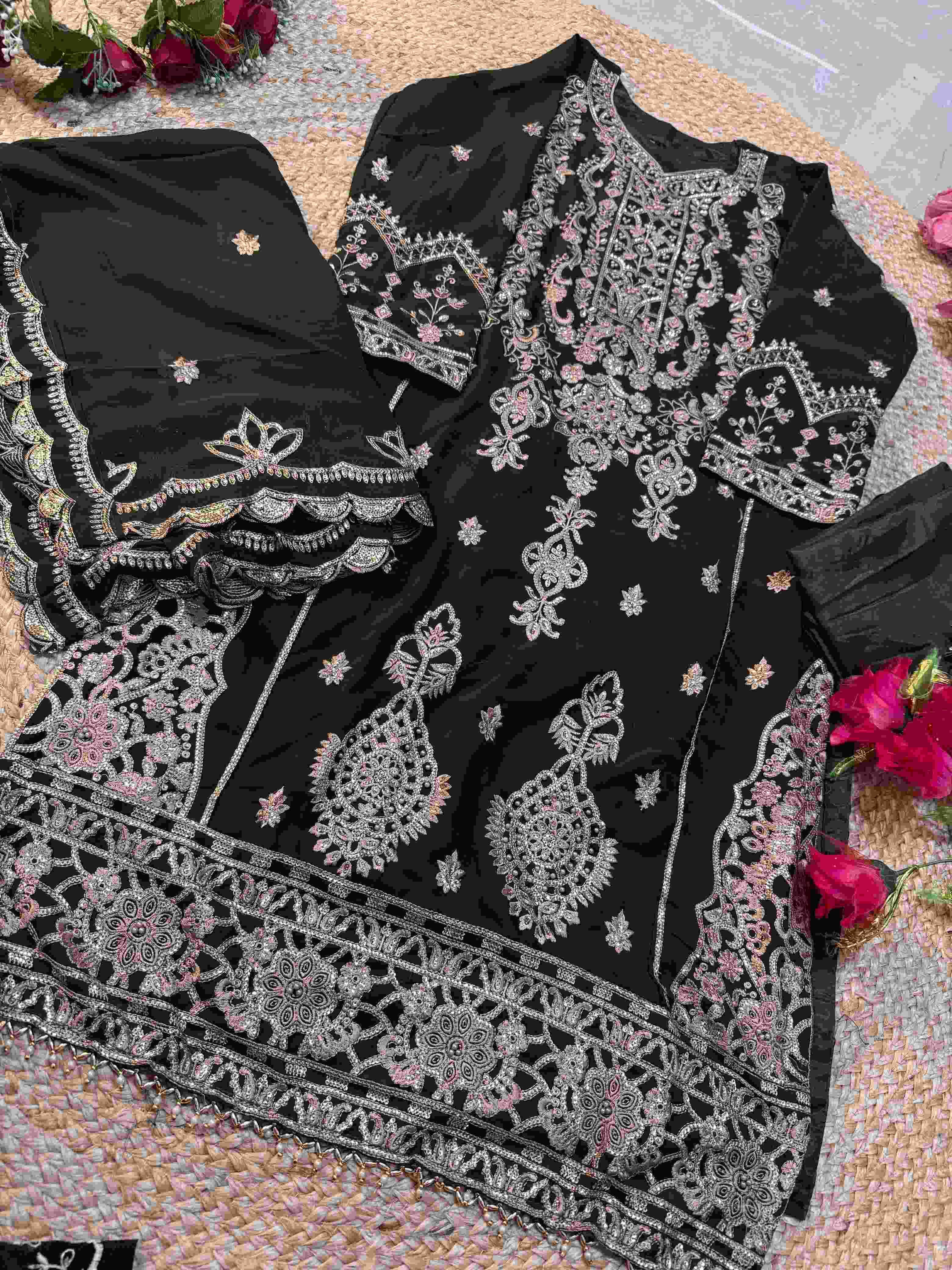 Ynf Georgette KESH444 Ziaaz Designs 442 Suits & Dresses Islamic Clothing Festive Collections Wholesale Pakistani Suits Embroidery Suits Semi Stitched Suits Manufacturer