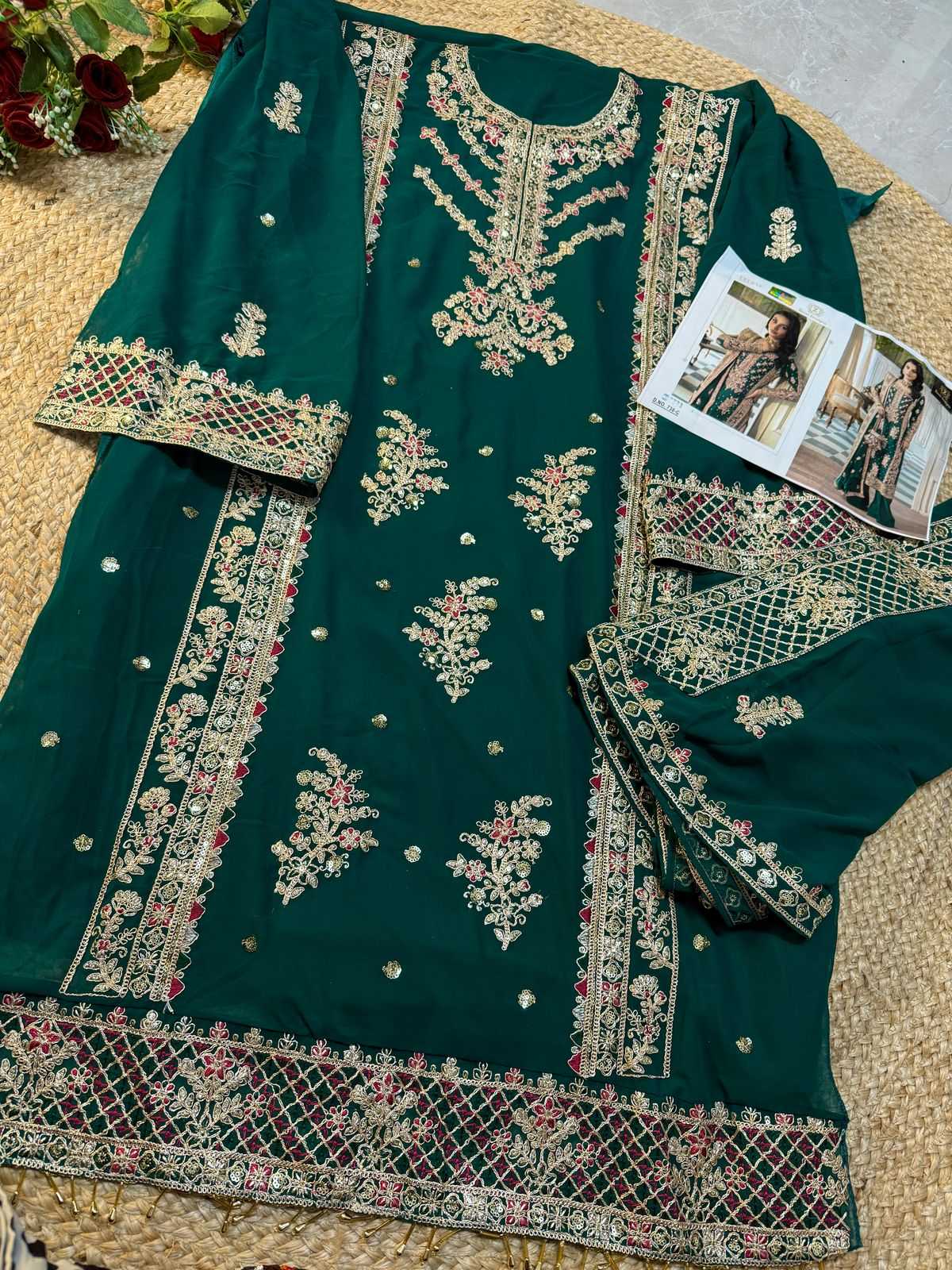 Ynf Georgette KESH444 Ziaaz Designs 738 Suits & Dresses Islamic Clothing Festive Collections Wholesale Pakistani Suits Afghani Suits Kashmiri Suits Manufacturer