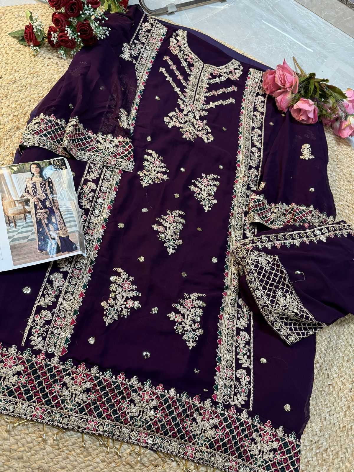 Ynf Georgette KESH444 Ziaaz Designs 738 Suits & Dresses Islamic Clothing Festive Collections Wholesale Pakistani Suits Afghani Suits Kashmiri Suits Manufacturer