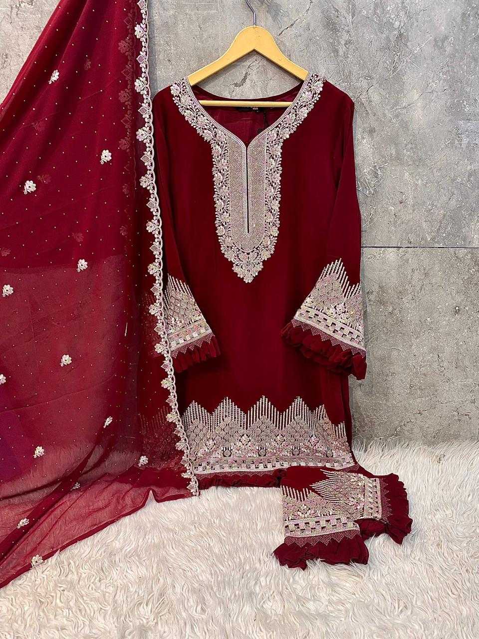 Ynf Georgette KESH450 HOOR TEX-110A Suits & Dresses Islamic Clothing Festive Collections Wholesale Pakistani Suits Afghani Suits Kashmiri Suits Manufacturer