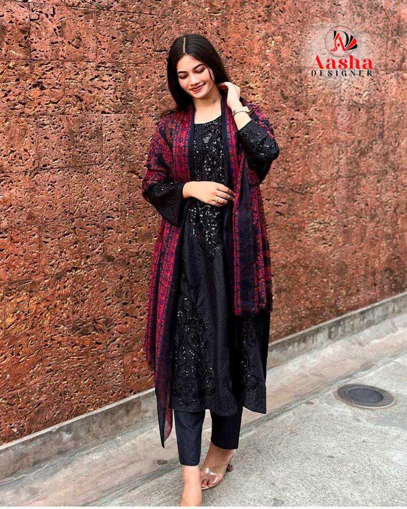 Ynf Heavy Rayon RIN186 AASHA DESIGNER-1139 Suits & Dresses Islamic Clothing Festive Collections Wholesale Embroidery Suits Party wear suits Eid Collections Manufacturer