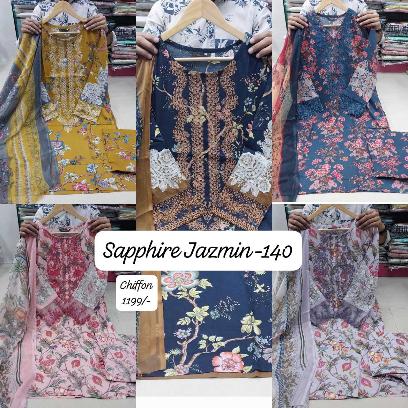 Ynf Heavy Rayon RIN186 SAPPHIRE JAZMIN 140 Suits & Dresses Islamic Clothing Festive Collections Wholesale Pakistani Suits Party wear suits Eid Collections Manufacturer