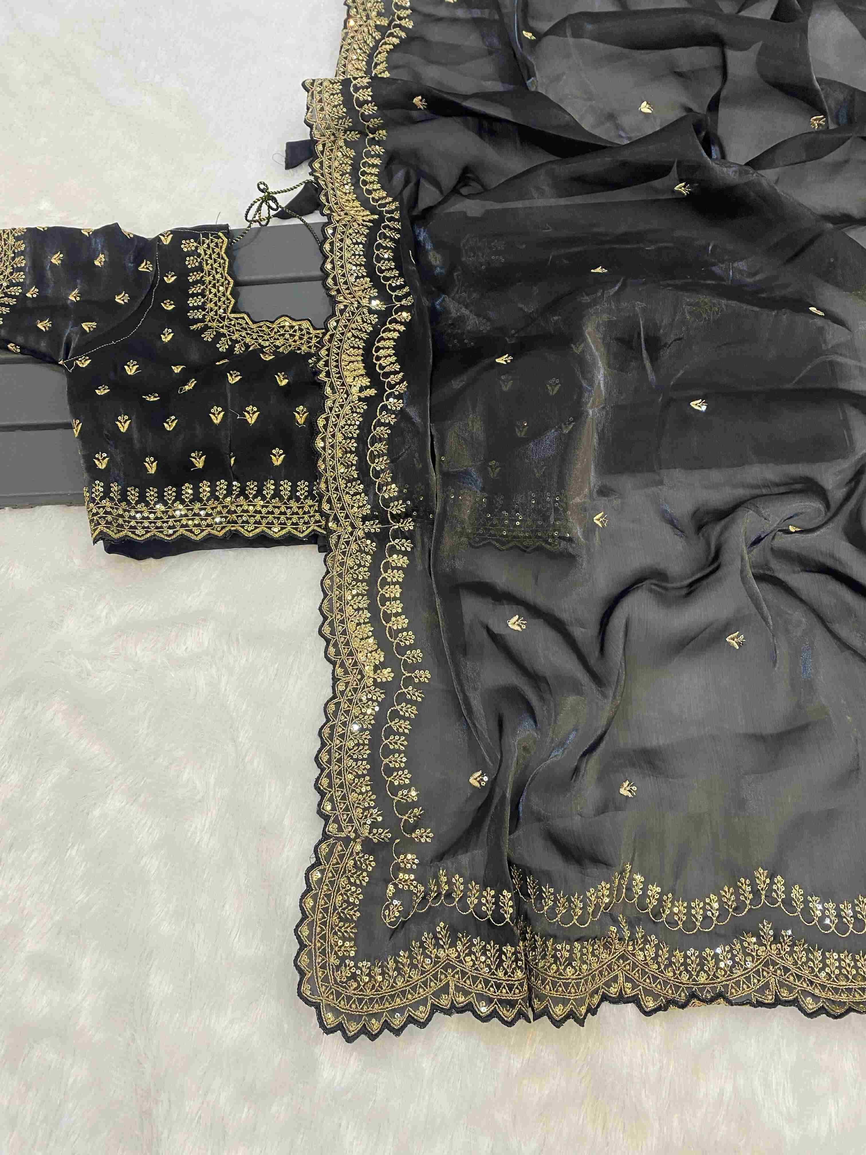 Ynf Jimmy Choo RIN164 RAA13 Sarees Wedding Collections Festive Collections Wholesale Jimmy Choo Sarees Sequence Sarees Sarees With Blouse Manufacturer