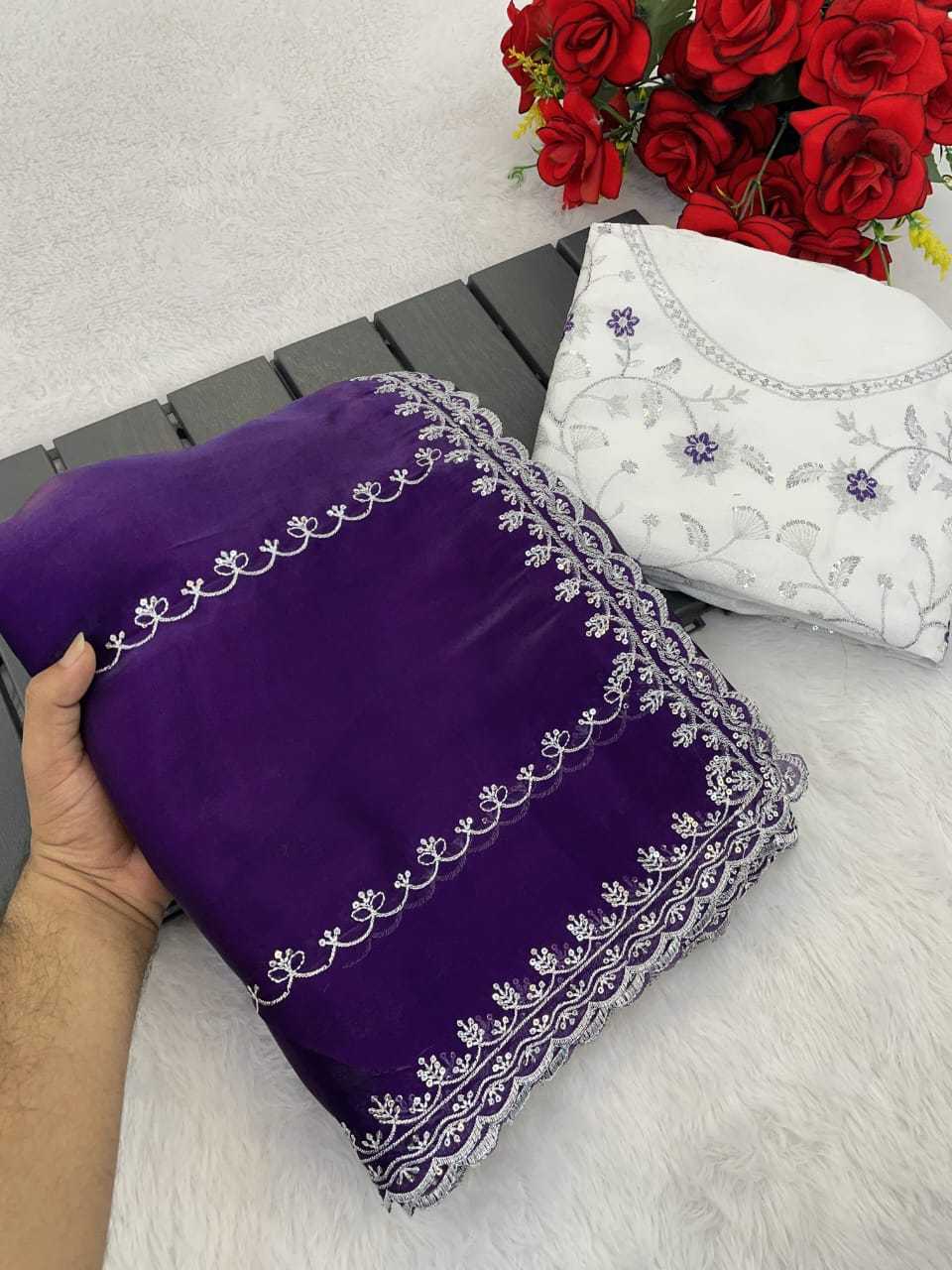 Ynf Jimmy Choo RIN205 LF-814 Sarees Wedding Collections Festive Collections Wholesale Jimmy Choo Sarees Sequins Work Saree Festive Sarees Manufacturer