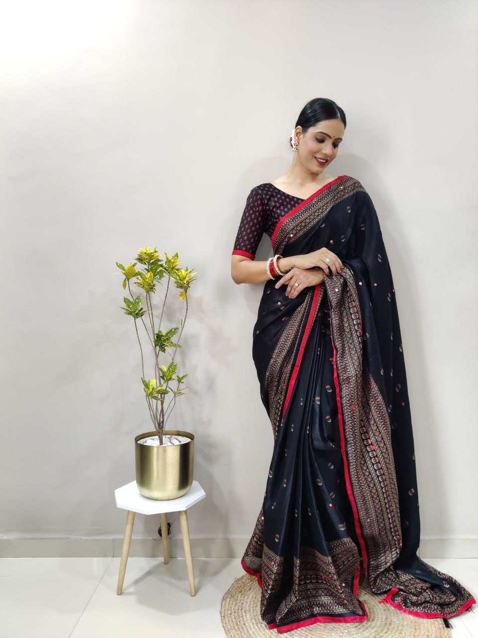 Ynf Jute Cotton RIN214 024 Sarees Wholesale Jute Sarees Plain Sarees Mirror Work Saree Manufacturer