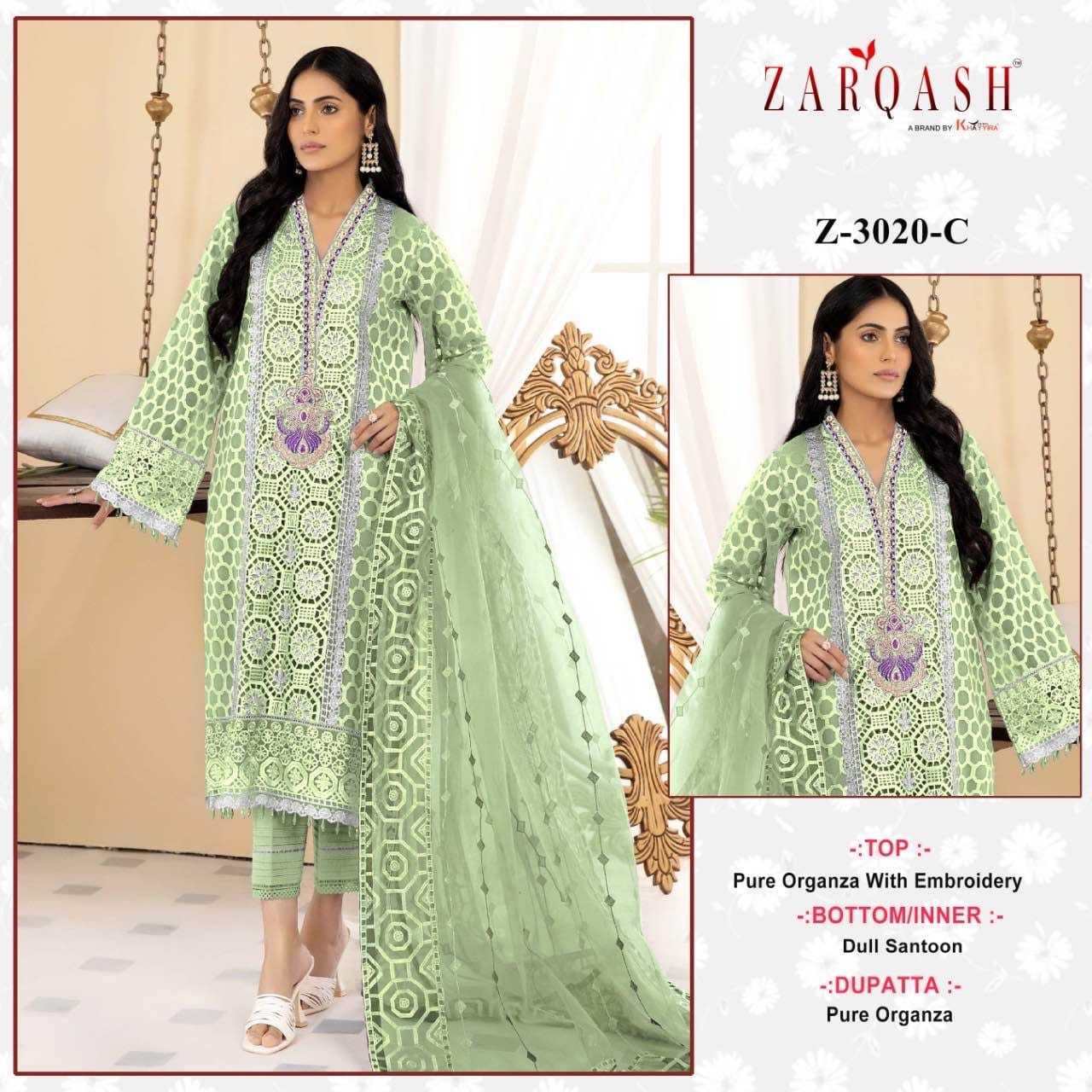 Ynf Organza KESH180 Z-3020C Suits & Dresses Islamic Clothing Festive Collections Wholesale Pakistani Suits Kashmiri Suits Embroidered Suits Manufacturer