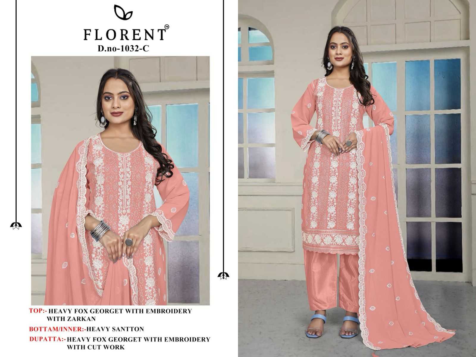 Ynf Organza KESH444 FLORENT 1003 Suits & Dresses Islamic Clothing Festive Collections Wholesale Pakistani Suits Cotton Suits Semi Stitched Suits Manufacturer