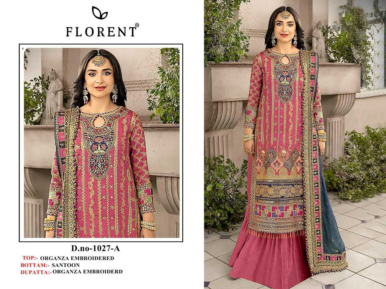 Ynf Organza KESH444 FLORENT 1003 Suits & Dresses Islamic Clothing Festive Collections Wholesale Pakistani Suits Cotton Suits Semi Stitched Suits Manufacturer