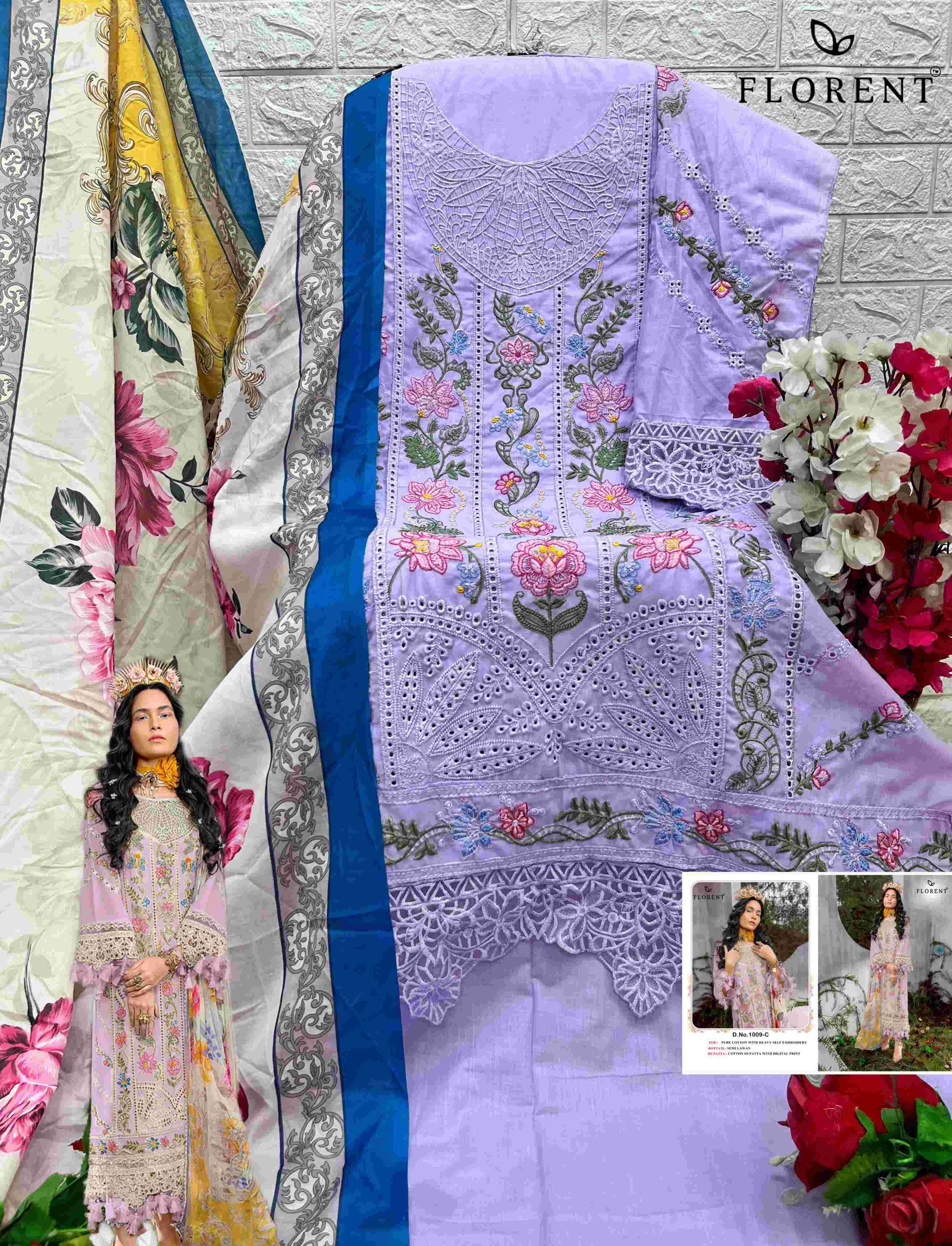 Ynf Organza KESH444 FLORENT 1003 Suits & Dresses Islamic Clothing Festive Collections Wholesale Pakistani Suits Cotton Suits Semi Stitched Suits Manufacturer