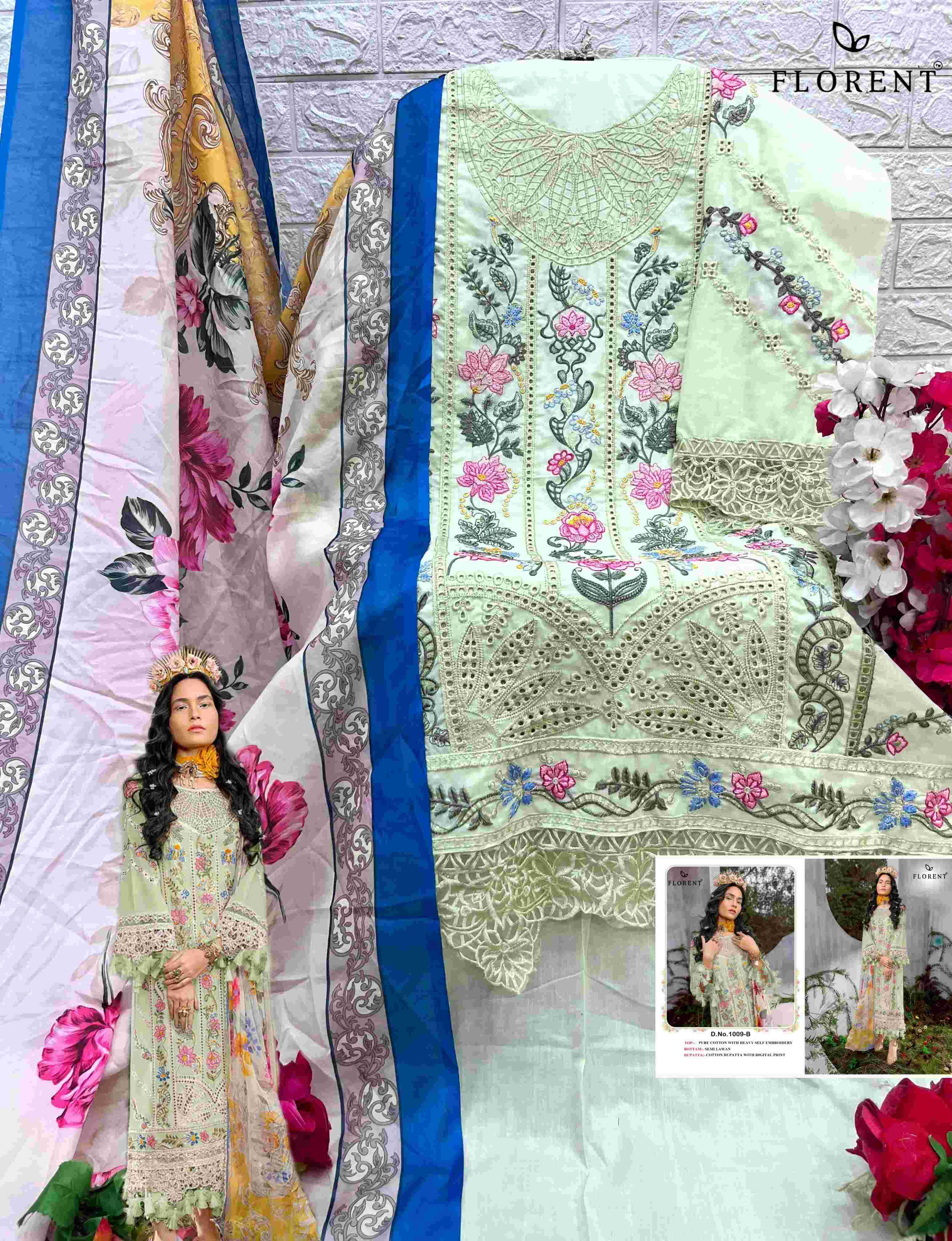 Ynf Organza KESH444 FLORENT 1003 Suits & Dresses Islamic Clothing Festive Collections Wholesale Pakistani Suits Cotton Suits Semi Stitched Suits Manufacturer