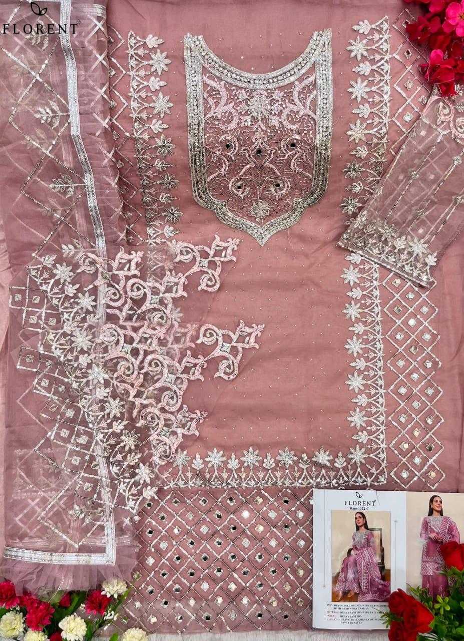 Ynf Organza KESH444 FLORENT 1003 Suits & Dresses Islamic Clothing Festive Collections Wholesale Pakistani Suits Cotton Suits Semi Stitched Suits Manufacturer