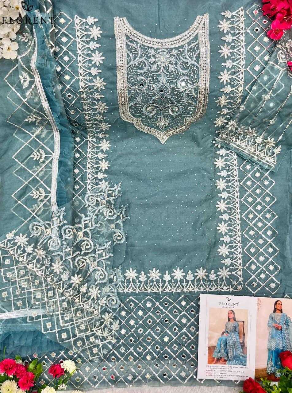 Ynf Organza KESH444 FLORENT 1003 Suits & Dresses Islamic Clothing Festive Collections Wholesale Pakistani Suits Cotton Suits Semi Stitched Suits Manufacturer