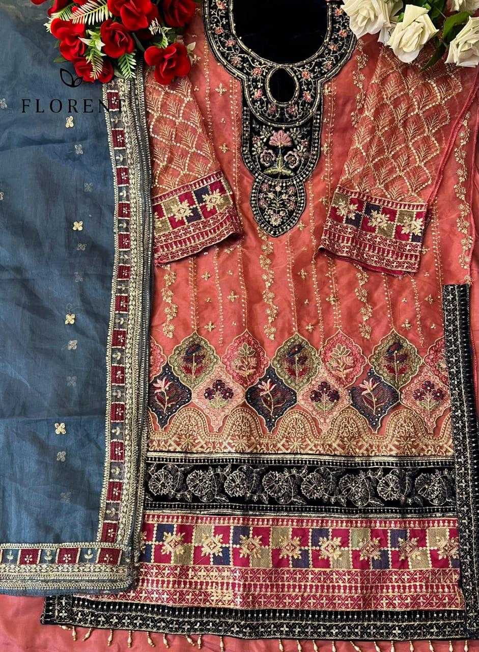 Ynf Organza KESH444 FLORENT 1003 Suits & Dresses Islamic Clothing Festive Collections Wholesale Pakistani Suits Cotton Suits Semi Stitched Suits Manufacturer