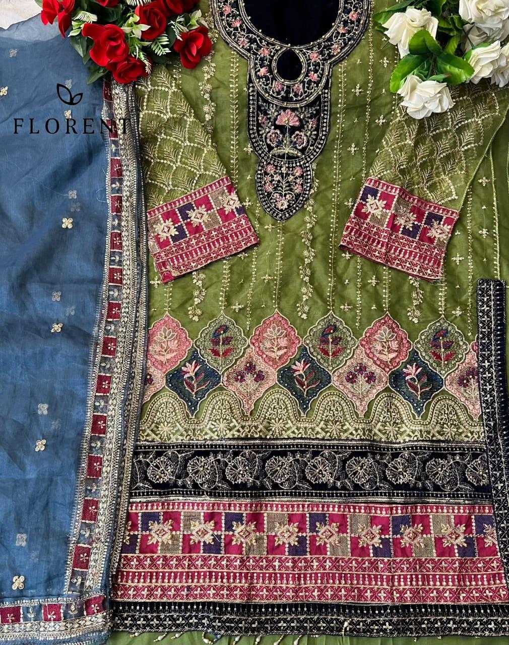 Ynf Organza KESH444 FLORENT 1003 Suits & Dresses Islamic Clothing Festive Collections Wholesale Pakistani Suits Cotton Suits Semi Stitched Suits Manufacturer