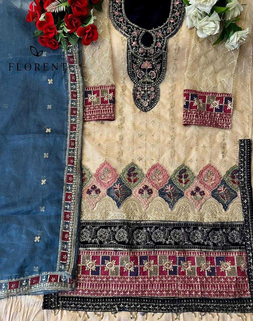 Ynf Organza KESH444 FLORENT 1003 Suits & Dresses Islamic Clothing Festive Collections Wholesale Pakistani Suits Cotton Suits Semi Stitched Suits Manufacturer