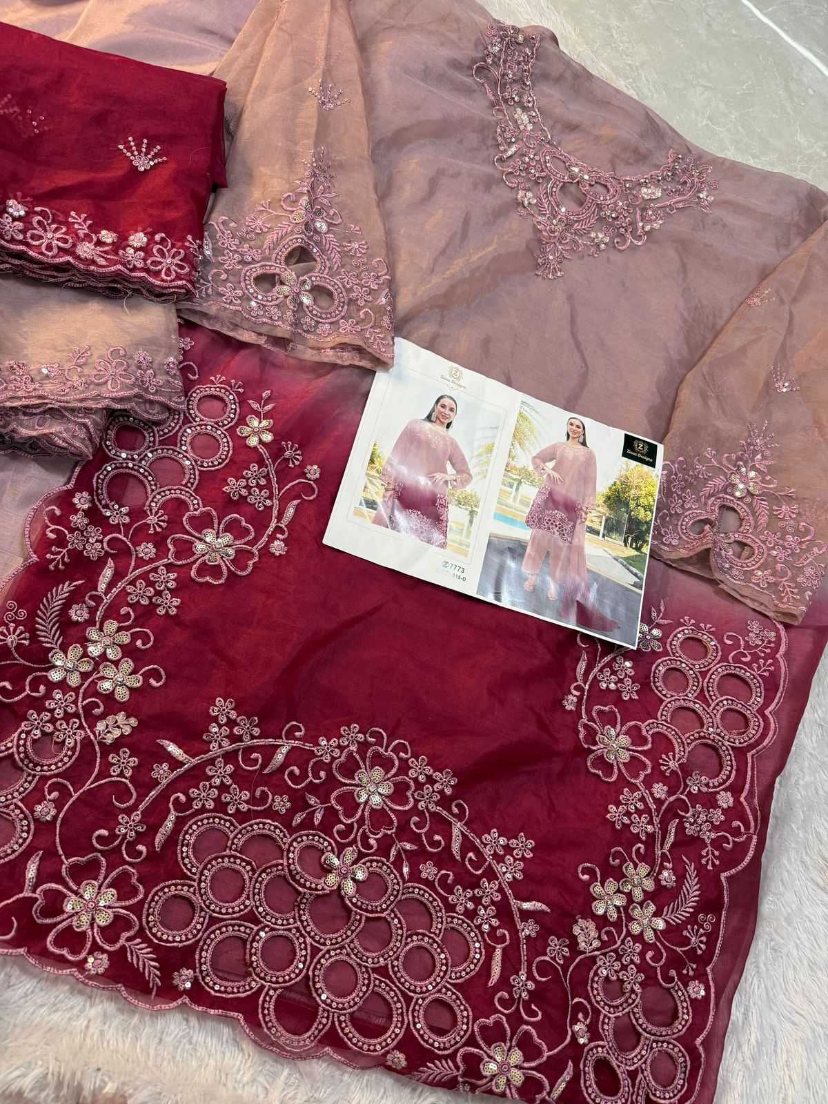 Ynf Organza KESH444 Ziaaz Designs 815 Suits & Dresses Wedding Collections Festive Collections Wholesale Semi Stitched Suits Wedding Outfits Handwork Suits Manufacturer