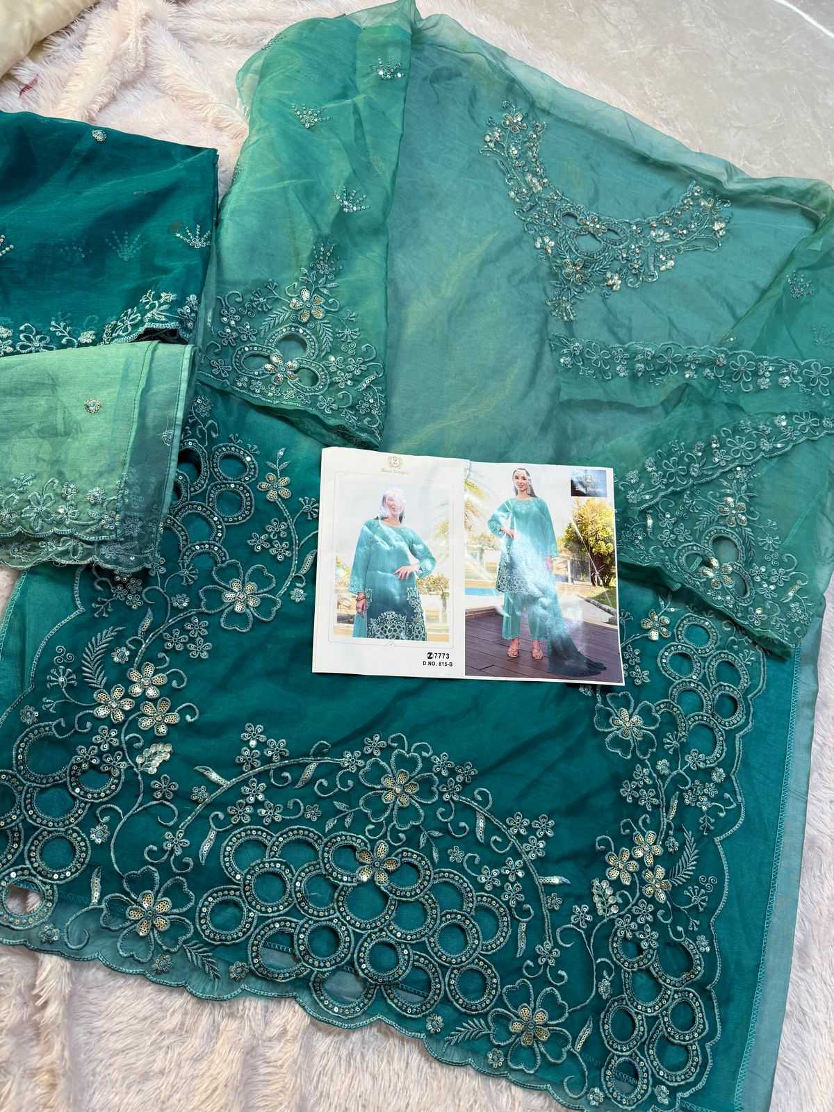 Ynf Organza KESH444 Ziaaz Designs 815 Suits & Dresses Wedding Collections Festive Collections Wholesale Semi Stitched Suits Wedding Outfits Handwork Suits Manufacturer