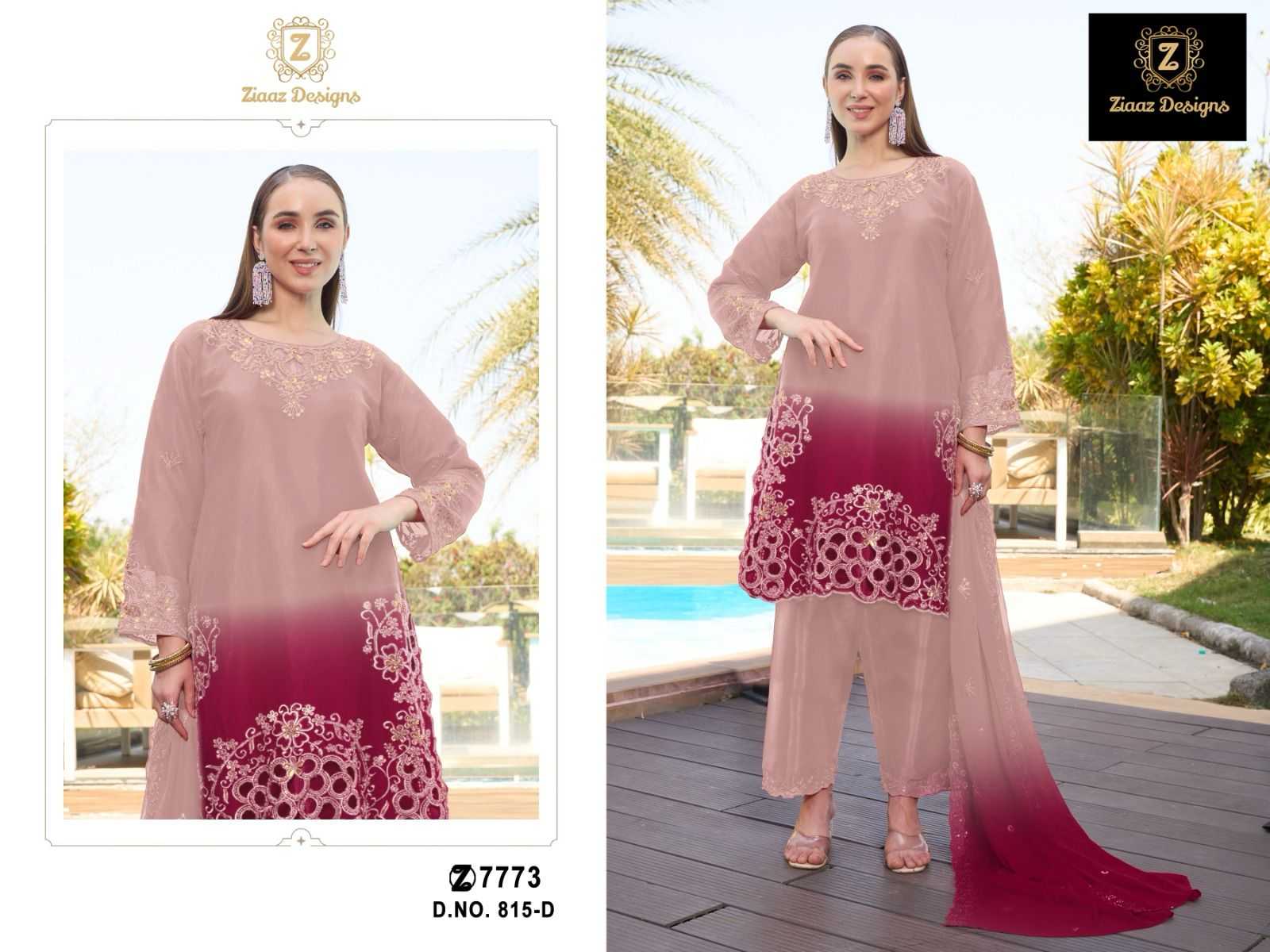 Ynf Organza KESH444 Ziaaz Designs 815 Suits & Dresses Wedding Collections Festive Collections Wholesale Semi Stitched Suits Wedding Outfits Handwork Suits Manufacturer