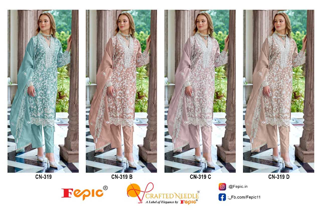 Ynf Organza KESH446 CRAFTED NEEDLE CN-319 Suits & Dresses Islamic Clothing Festive Collections Wholesale Pakistani Suits Kashmiri Suits Embroidered Suits Manufacturer