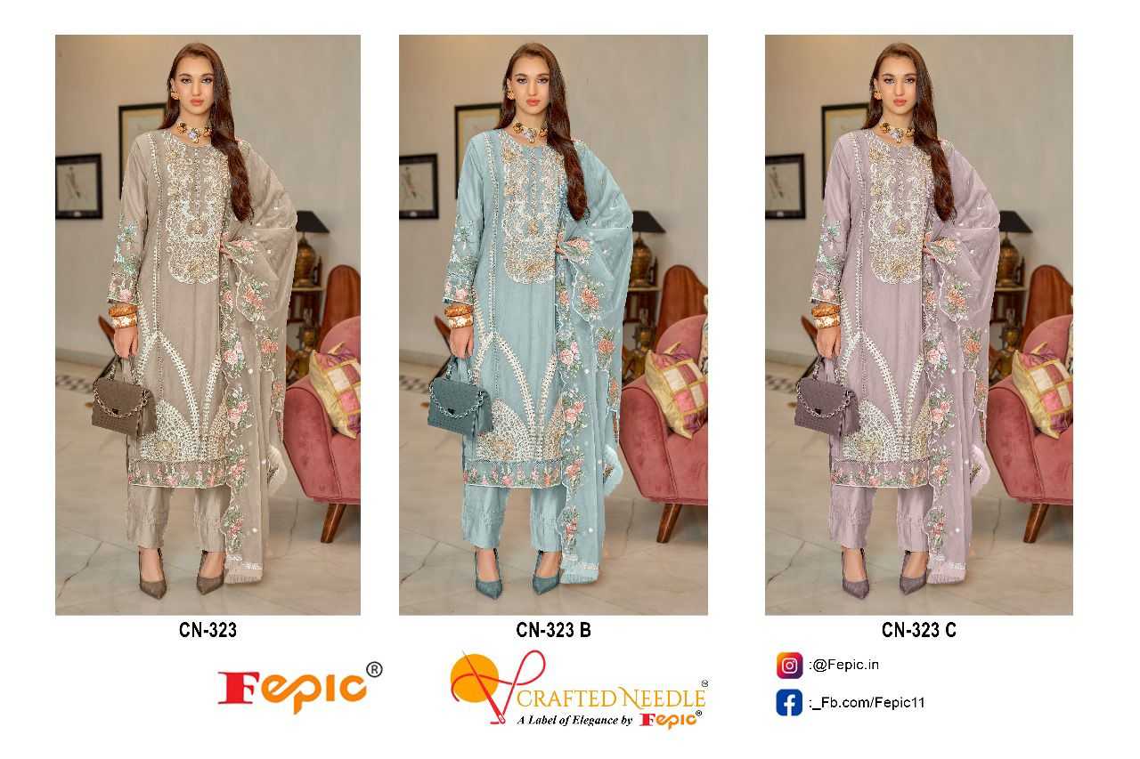 Ynf Organza KESH446 CRAFTED NEEDLE CN-323 Suits & Dresses Islamic Clothing Festive Collections Wholesale Pakistani Suits Kashmiri Suits Embroidered Suits Manufacturer